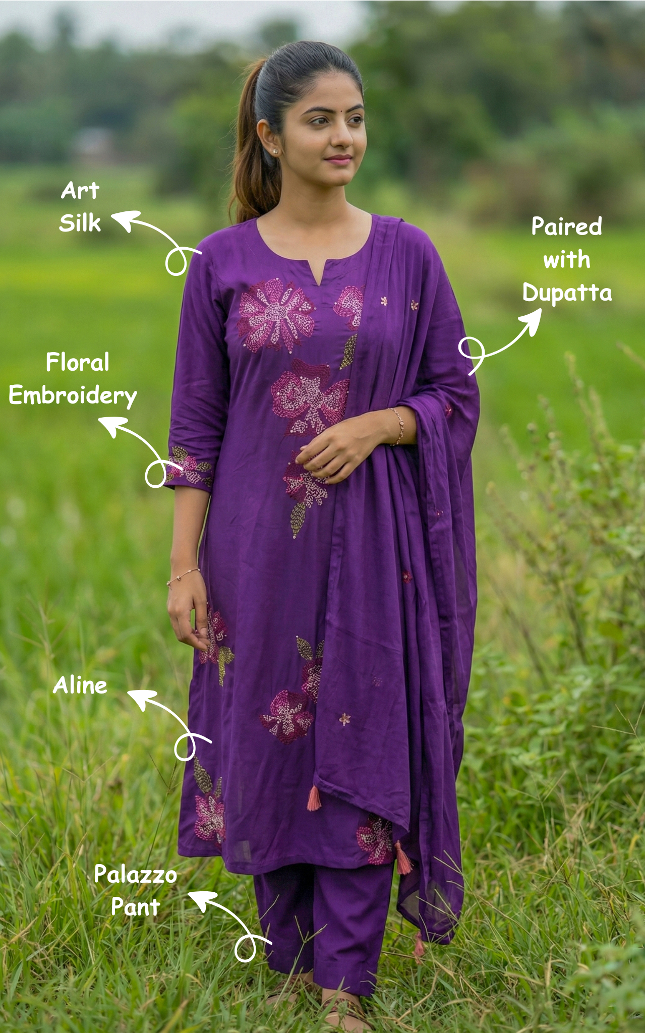 floral Embroidery kurti