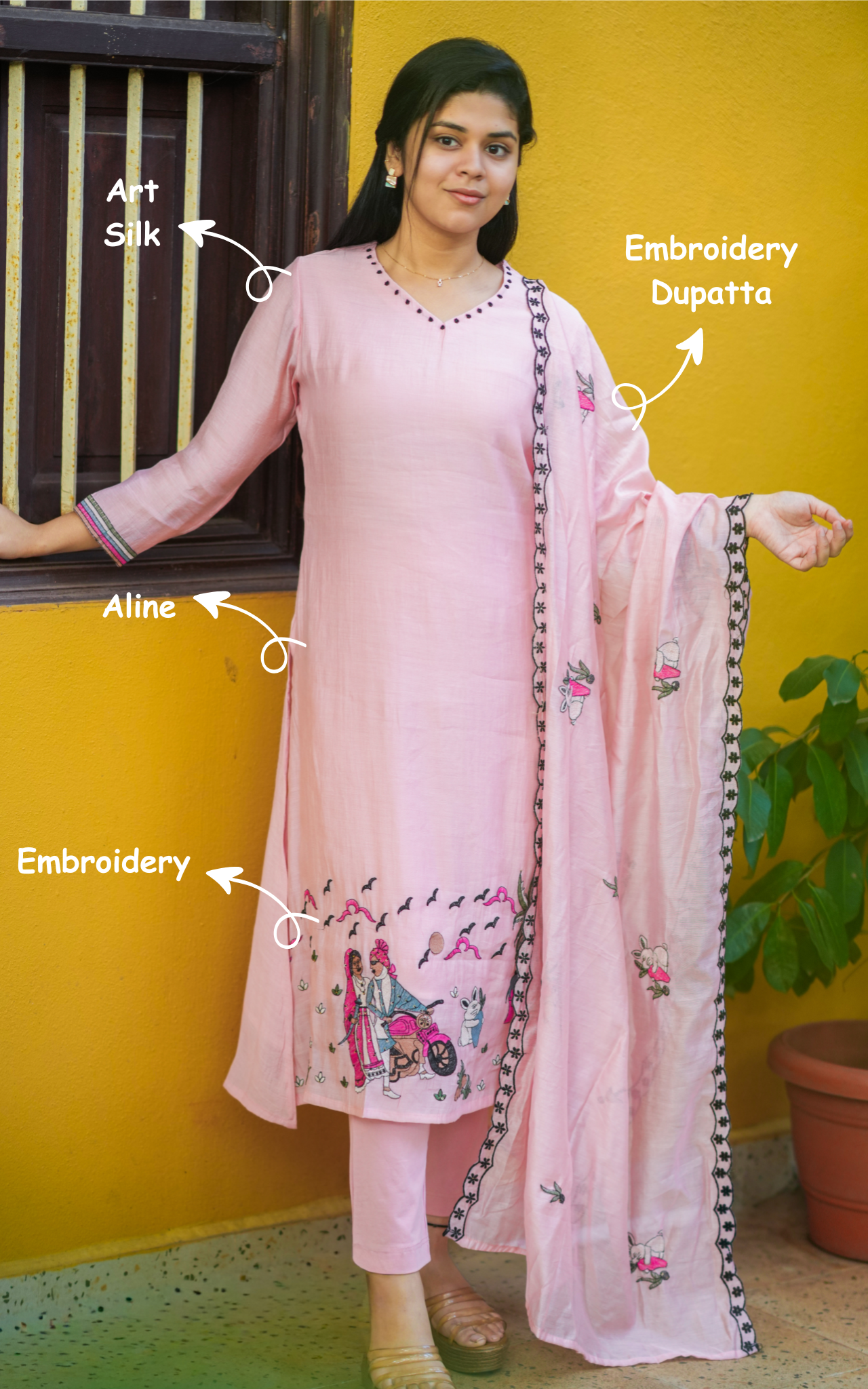 Festive Aline kurti for women