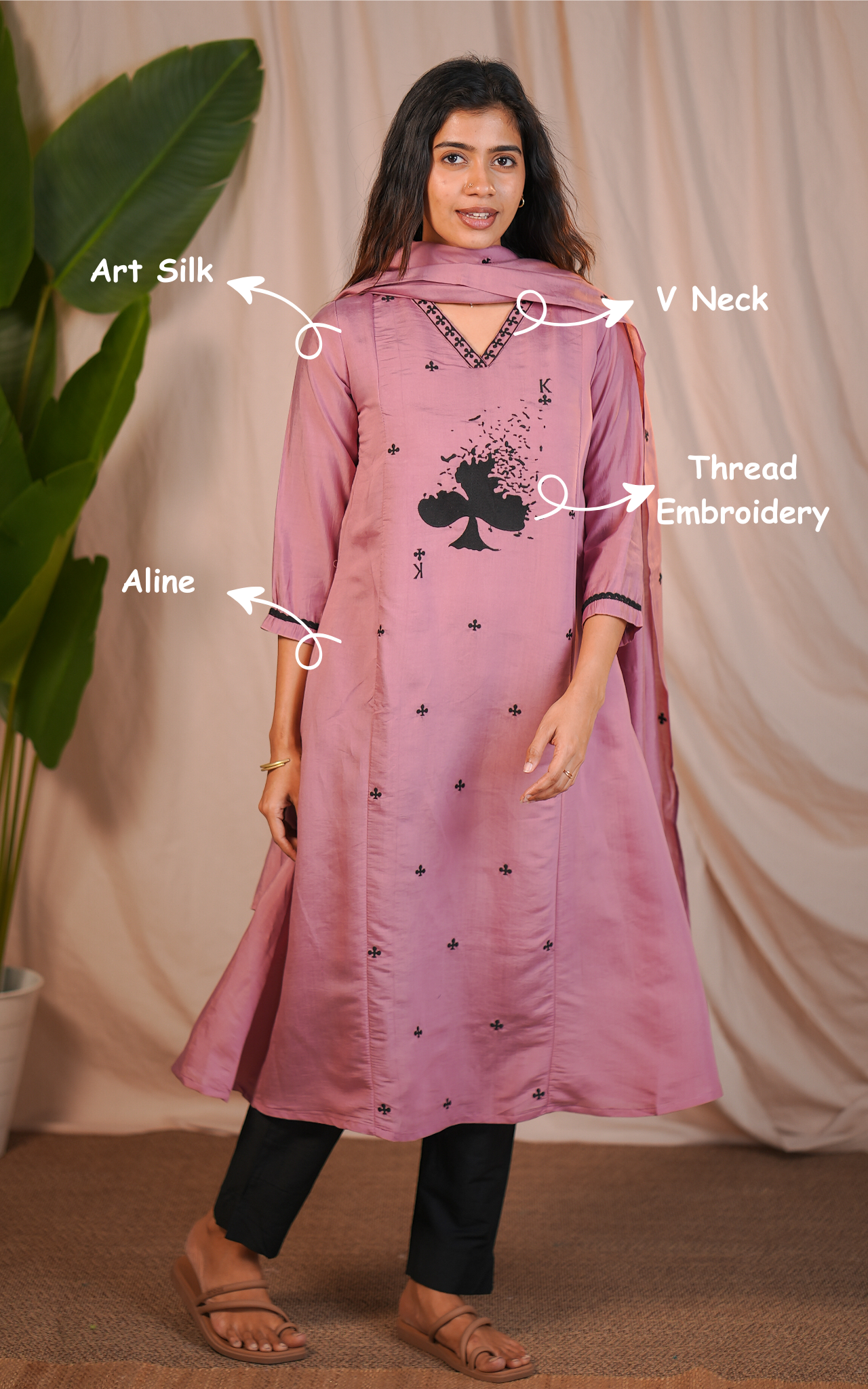 Meenvizhi A (Kurti+Dupatta)