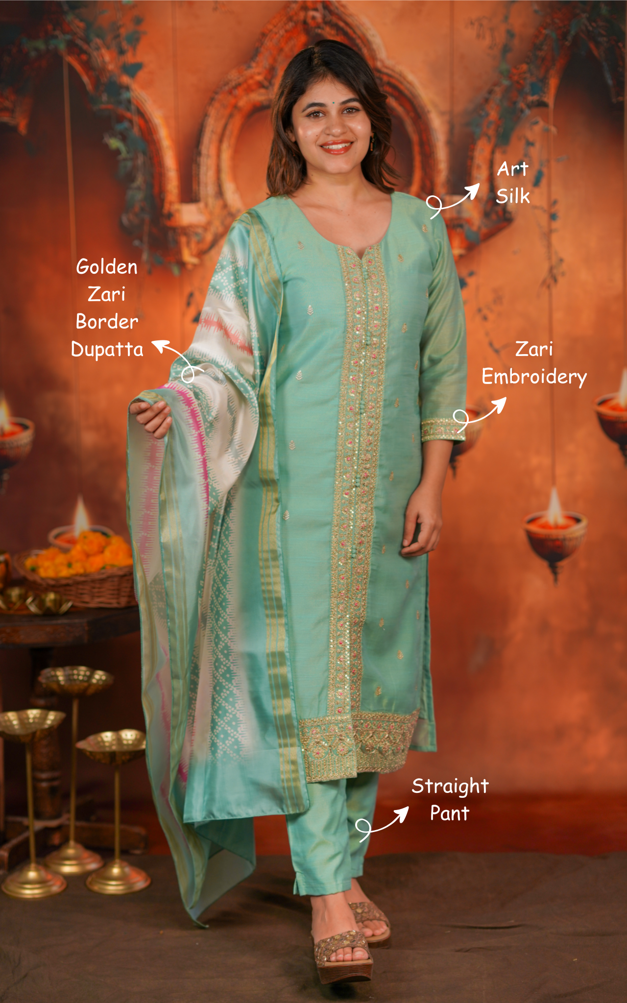 Nayagi (Kurti+Pant+Dupatta)