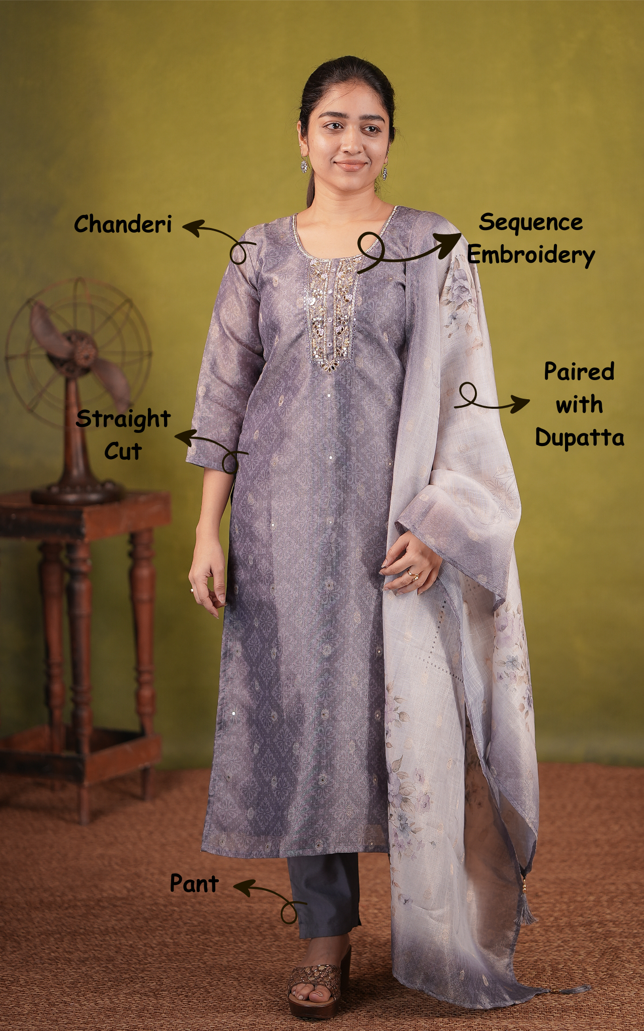 Heylin (Kurti+Pant+Dupatta)