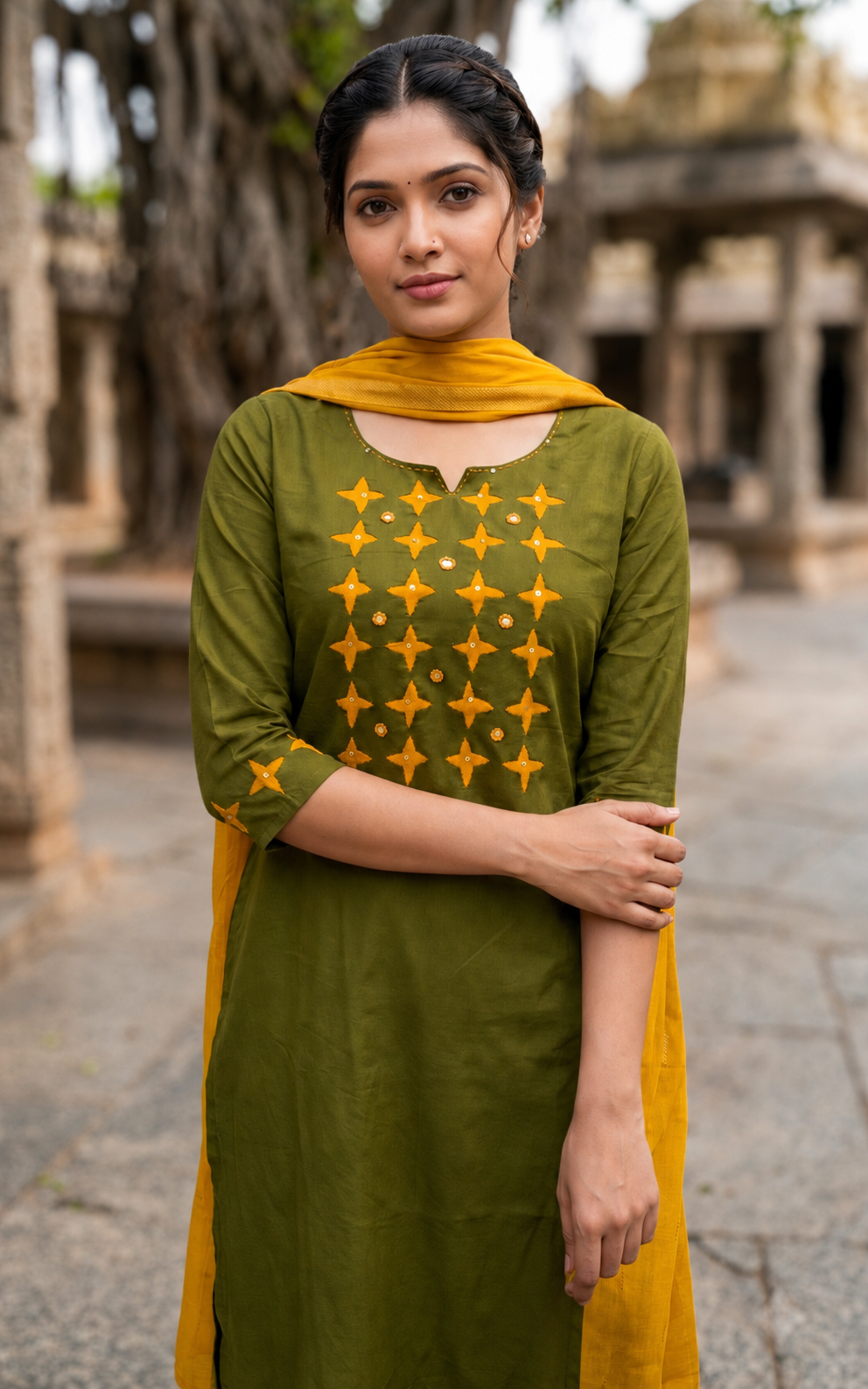 Shaya Green (Kurti+Dupatta)
