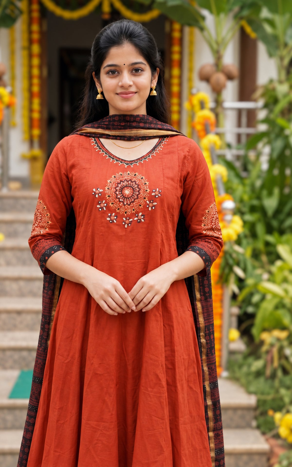 Panithuli Rust (Kurti+Dupatta)
