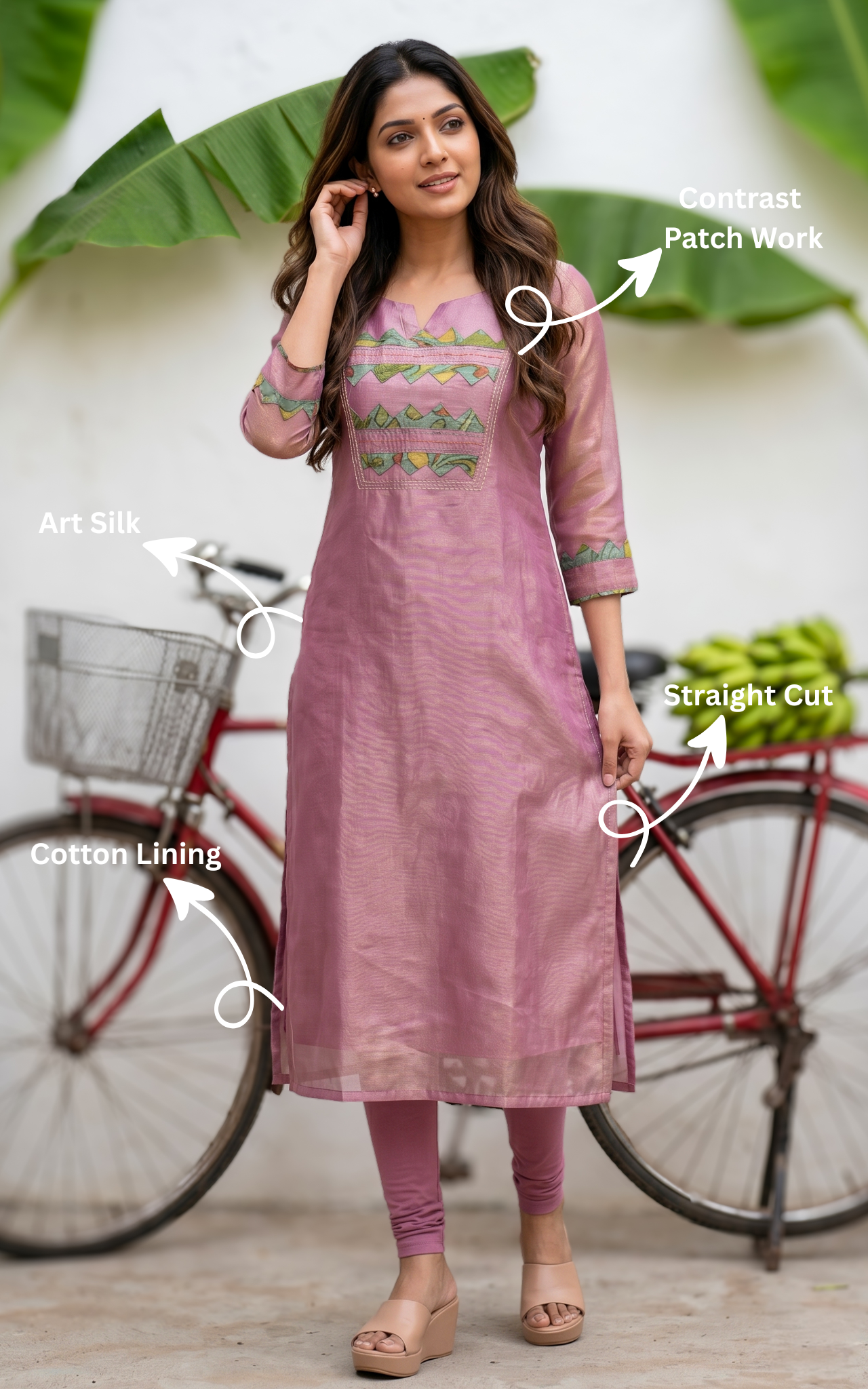 Comfortable Pastel Lavender Ethnic Kurti For Women