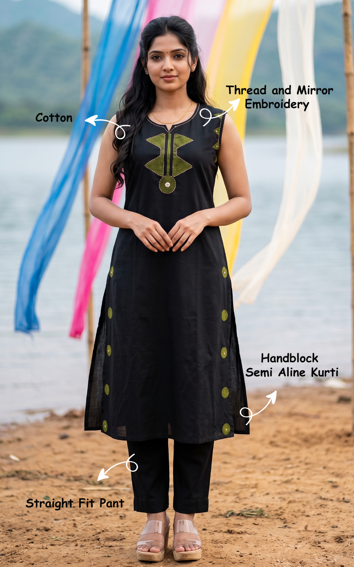 Kanisri Handblock (Kurti+Pant)