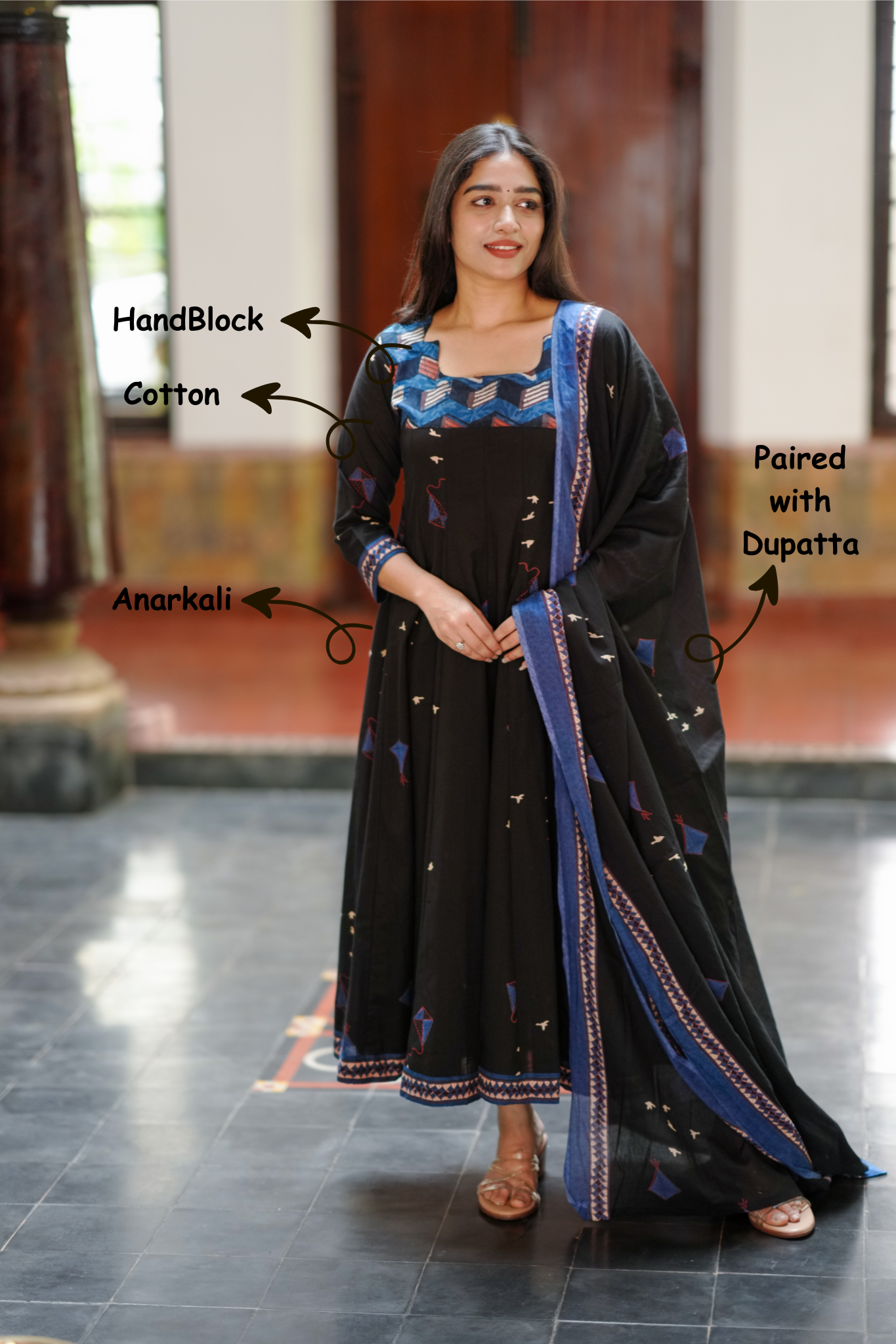 elegant cotton kurti for weddings / festive occasions
stylish yoke anarkali with matching dupatta
ethnic cotton kurti set for special occasions