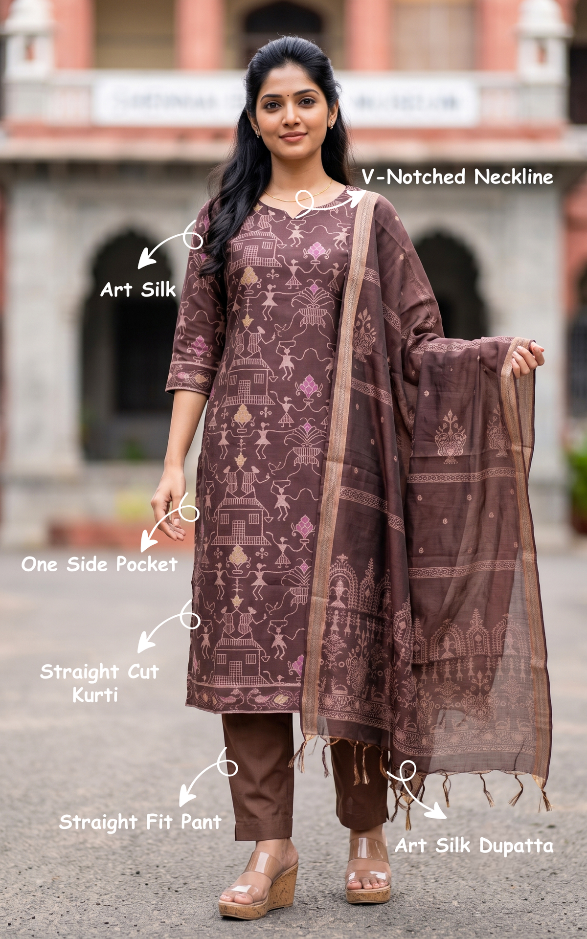 Farhana Cola (Kurti+Pant+Dupatta)