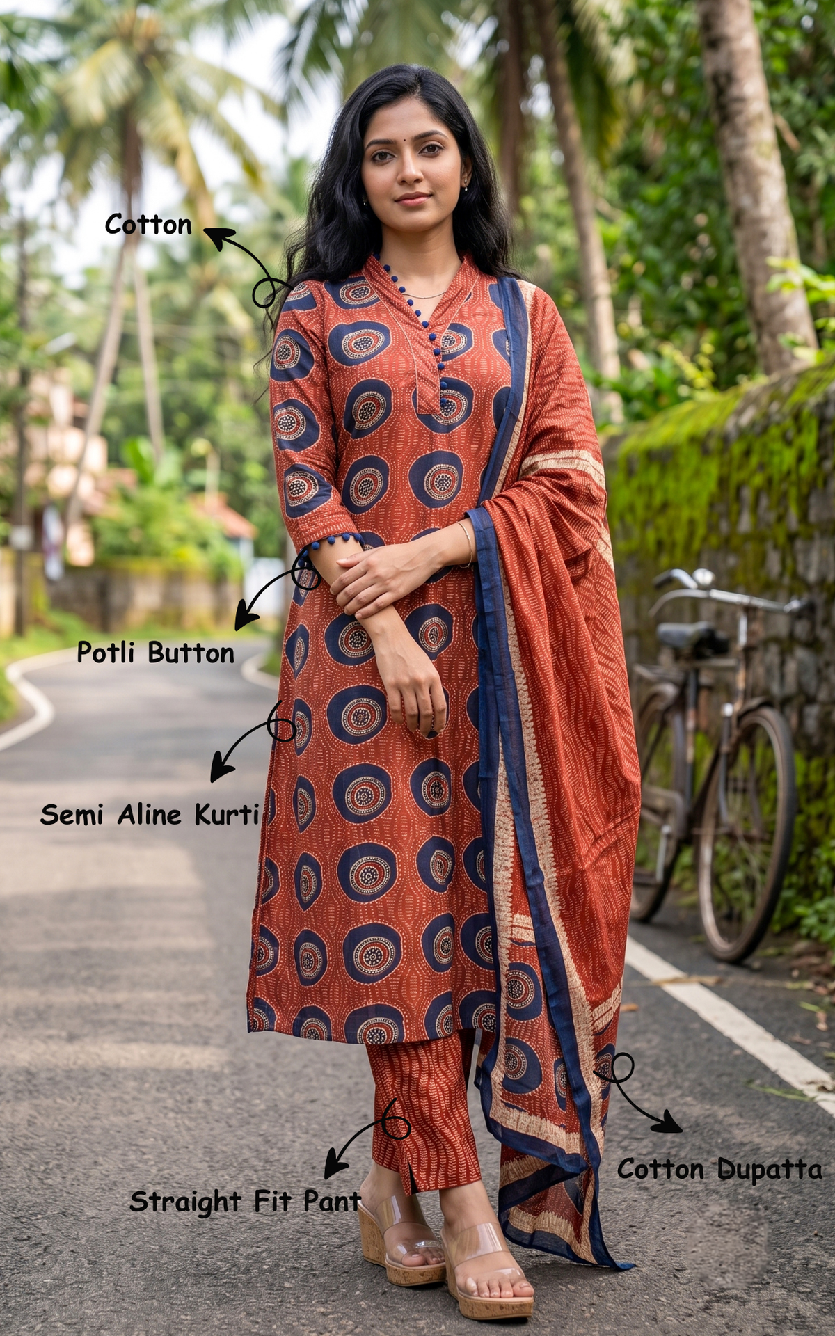 Shivani Maroon (Kurti+Pant+Dupatta)