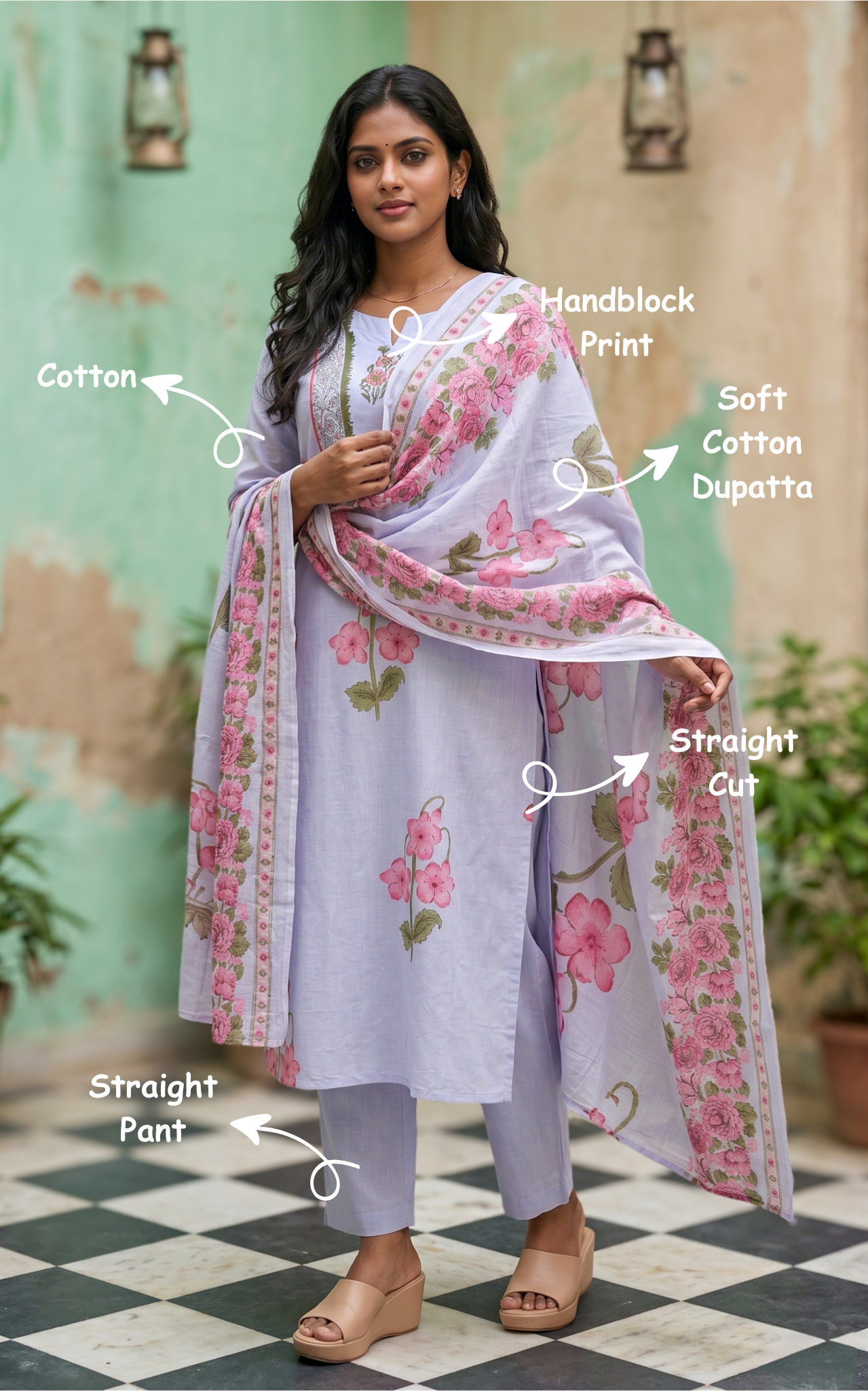 Stylish cotton kurti set for women