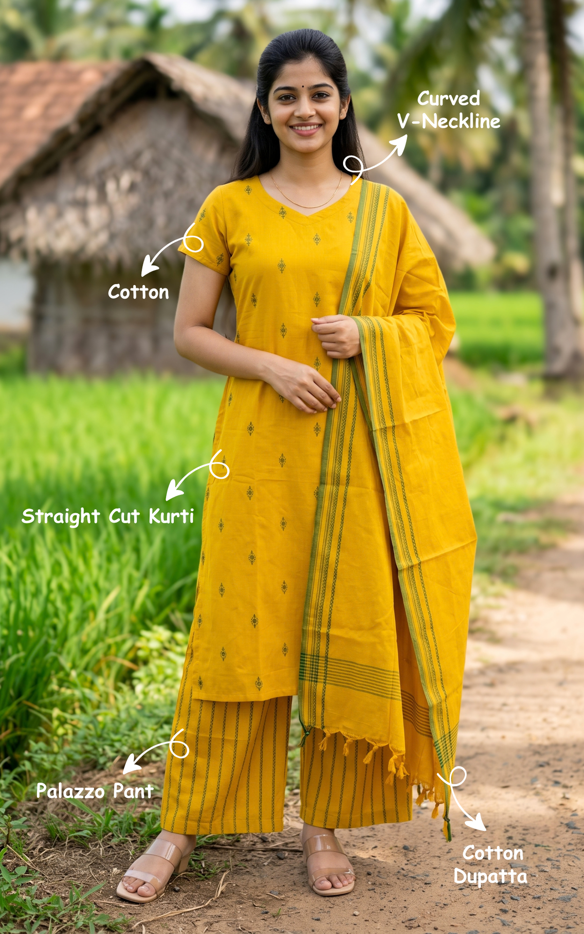 Raji Yellow (Kurti+Pant+Dupatta)