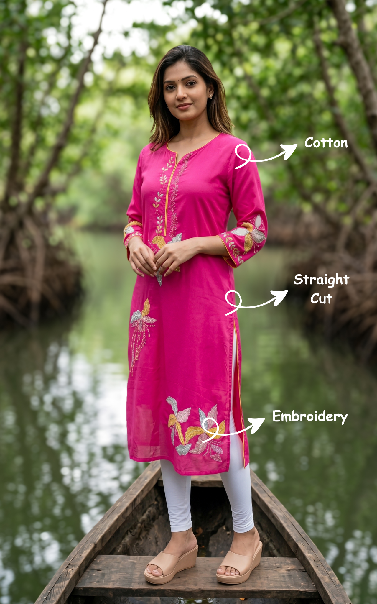 Breathable cotton summer kurti for women