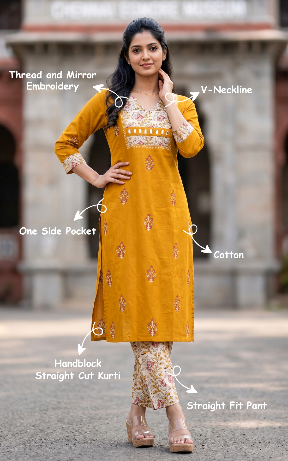 Vedhika Mustard (Kurti+Pant)