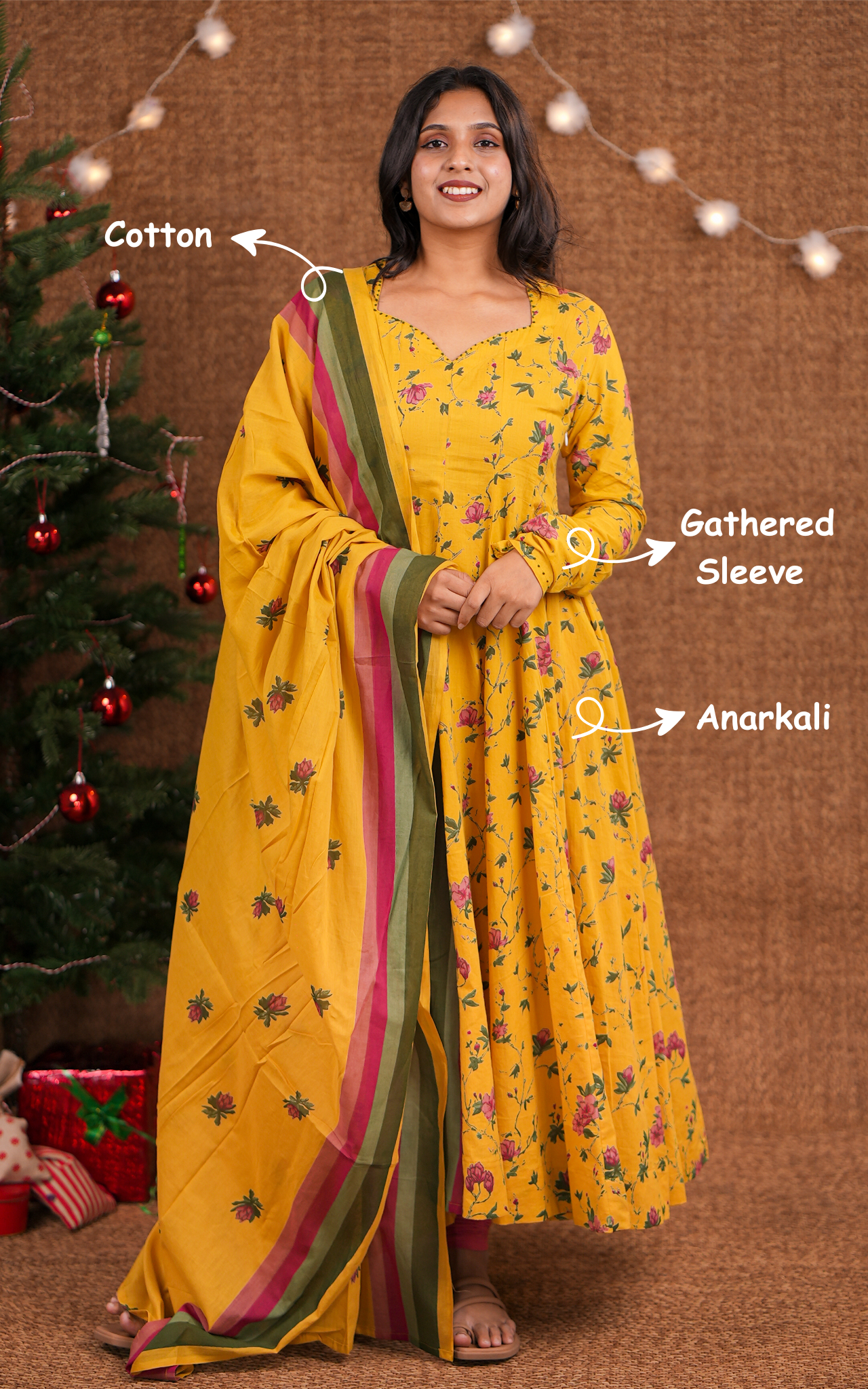 Seethal Mustard (Kurti+Dupatta)