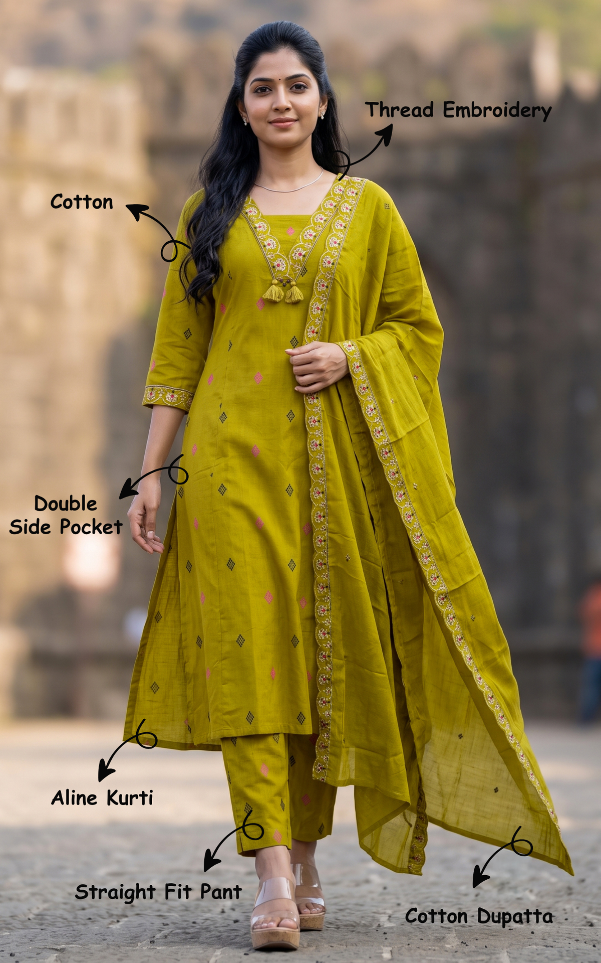 Amaranthi (Kurti+Pant+Dupatta)