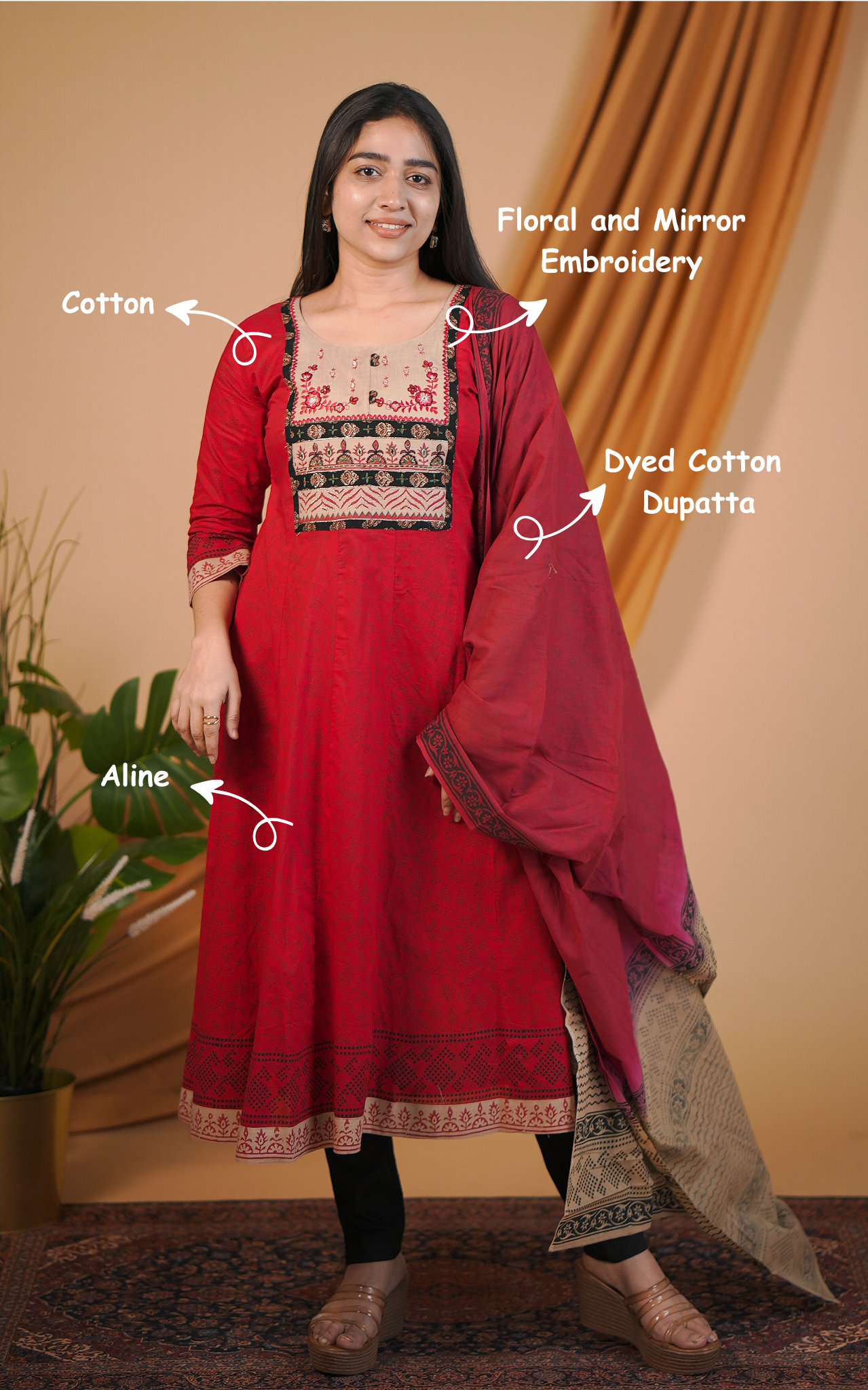 Breathable cotton summer kurti for women