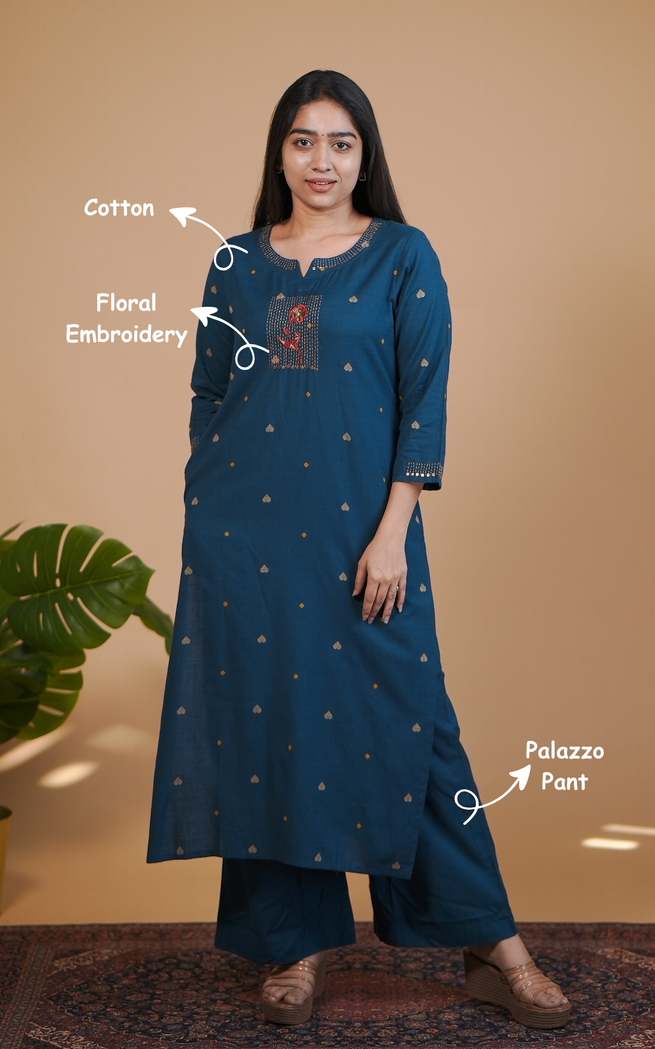 Breathable cotton summer kurti for women