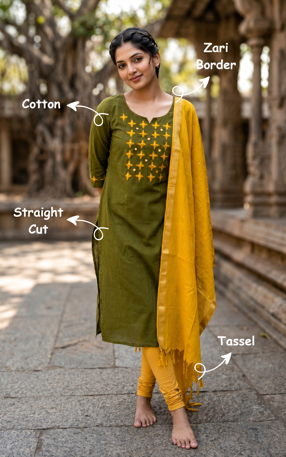 Shaya Green (Kurti+Dupatta)