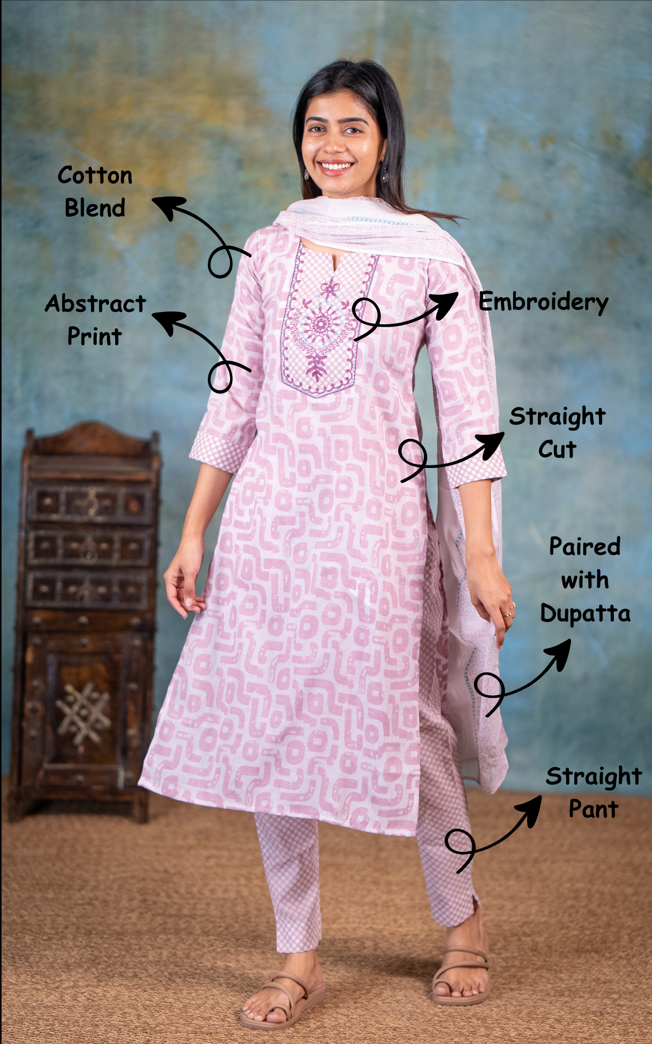 Stylish abstract print cotton blend kurti for women

Comfortable and trendy cotton blend kurti set for women