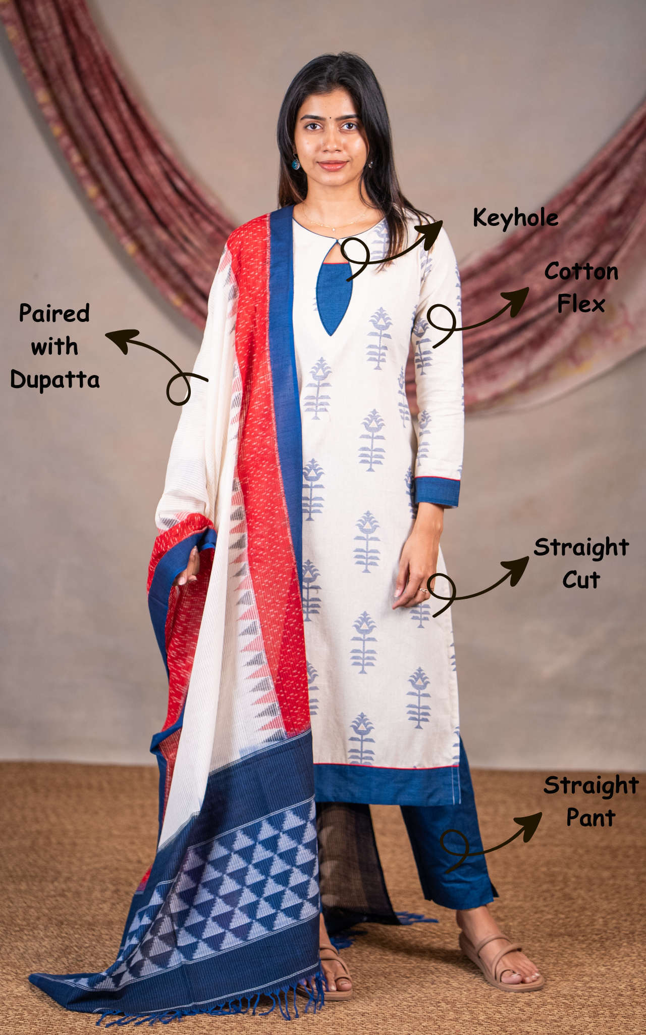 Jainy (Kurti+Pant+Dupatta)