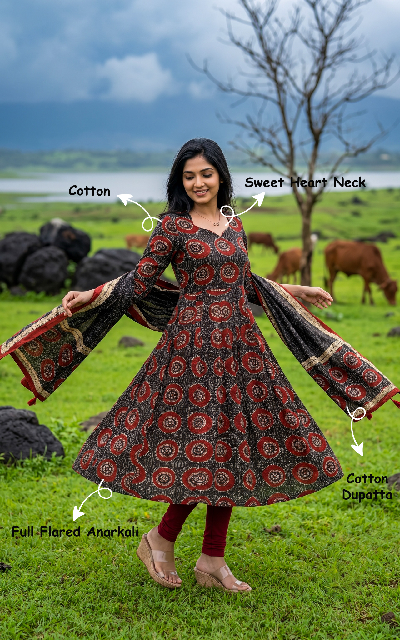 Varna Black (Kurti+Dupatta)