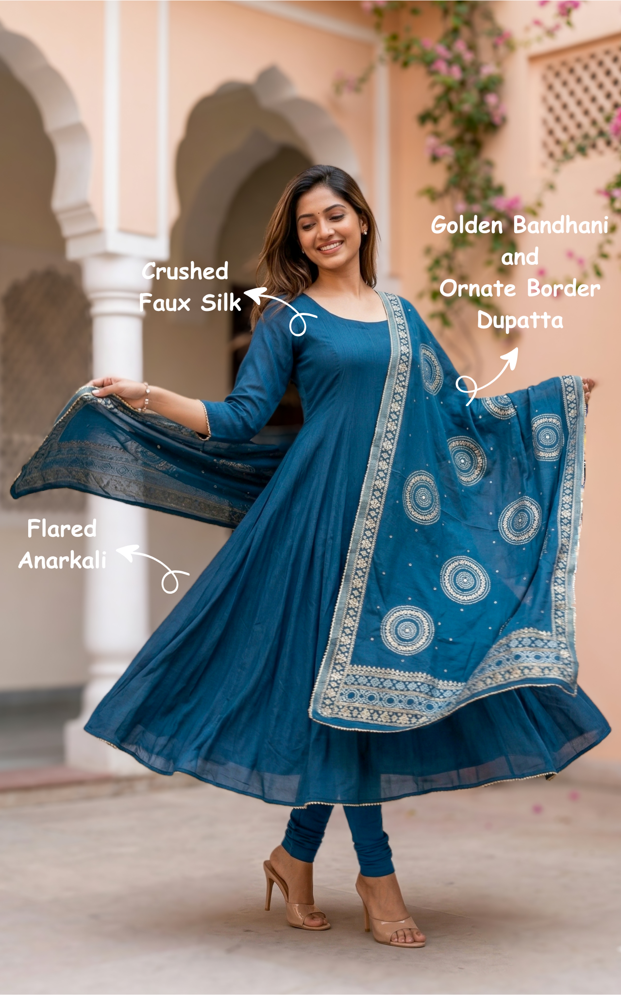 Sreelakha Teal (Kurti+Dupatta)