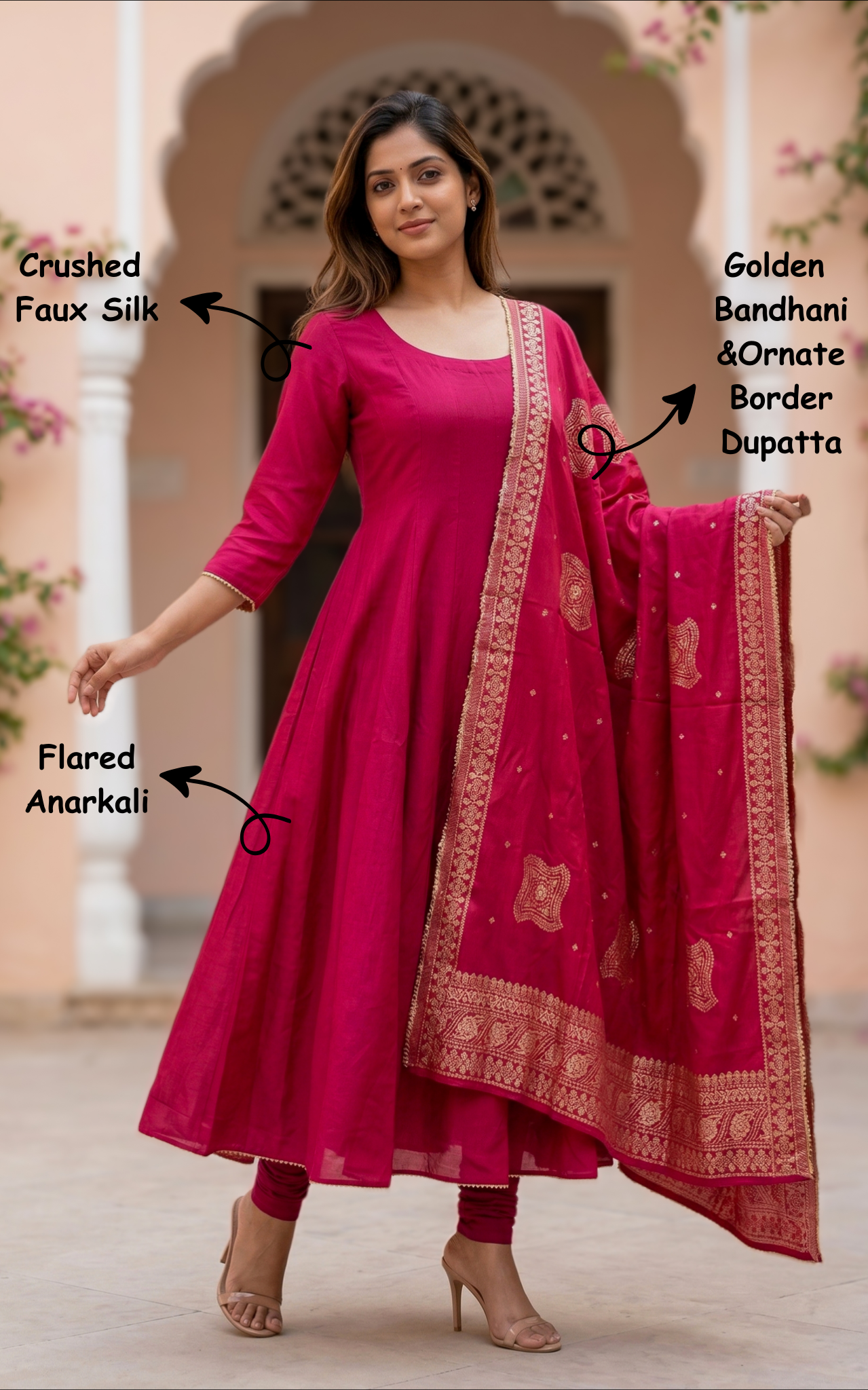 Sreelakha Red (Kurti+Dupatta)