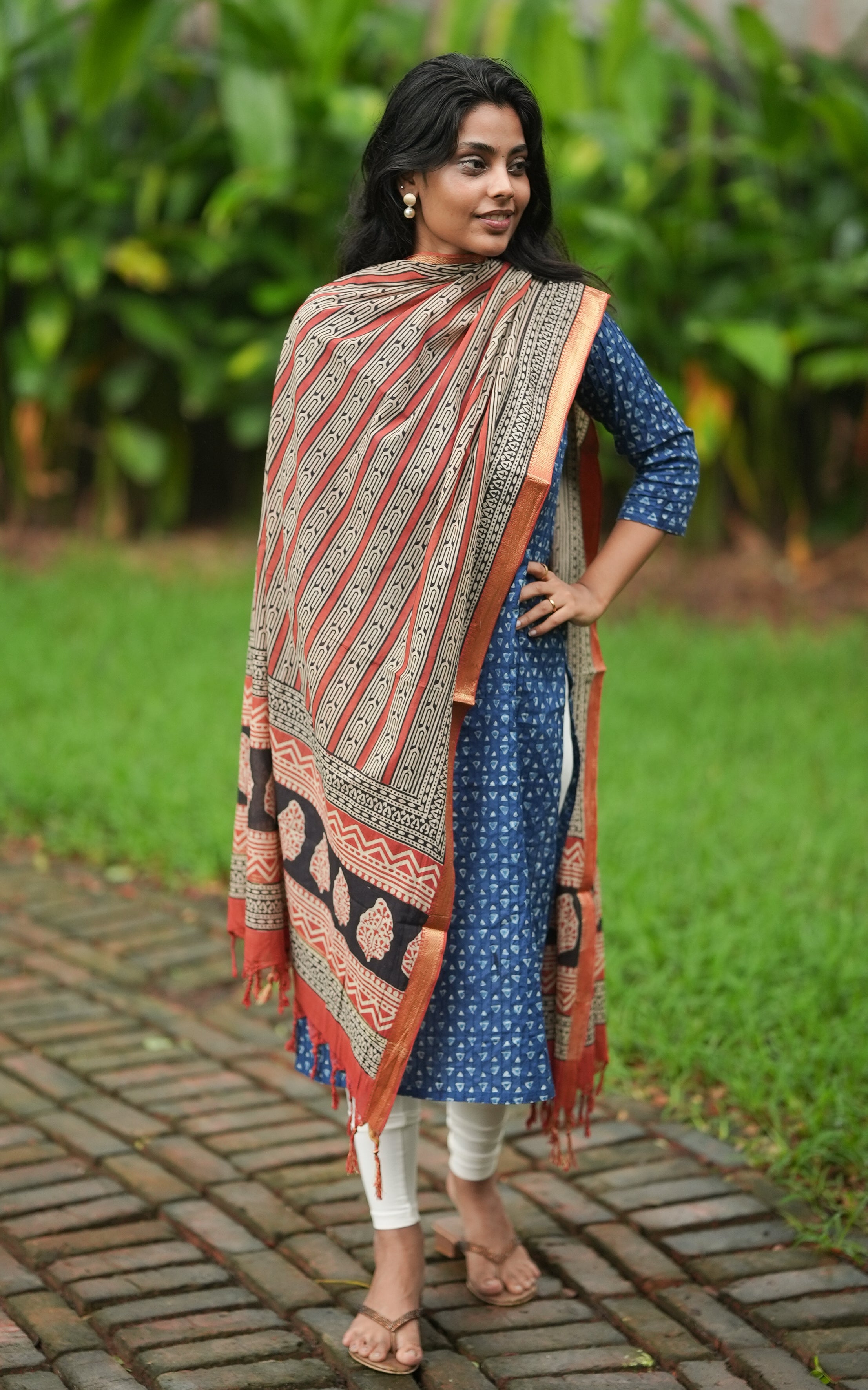 Hand Blocked Mangalagiri Dupatta 144fab4 MIX N MATCH instore