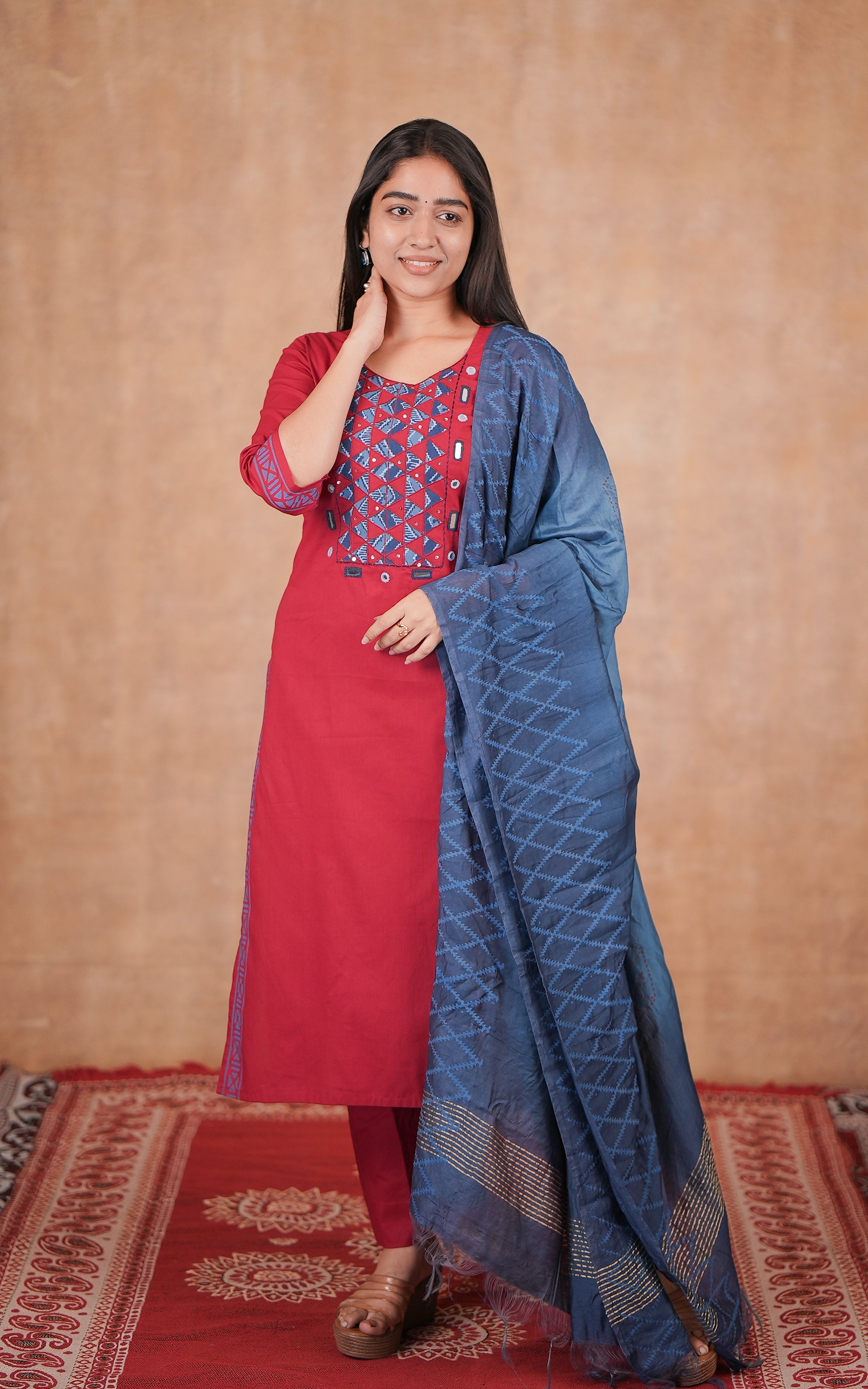 Sindhusha B (Kurti+Pant+Dupatta)