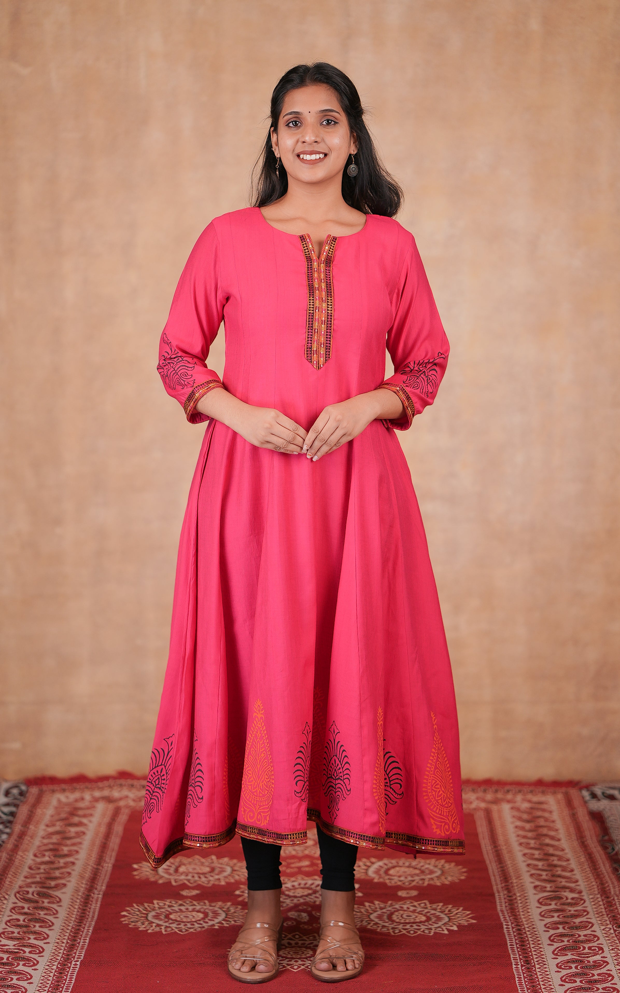 Daily wear rayon printed anarkali kurti for women