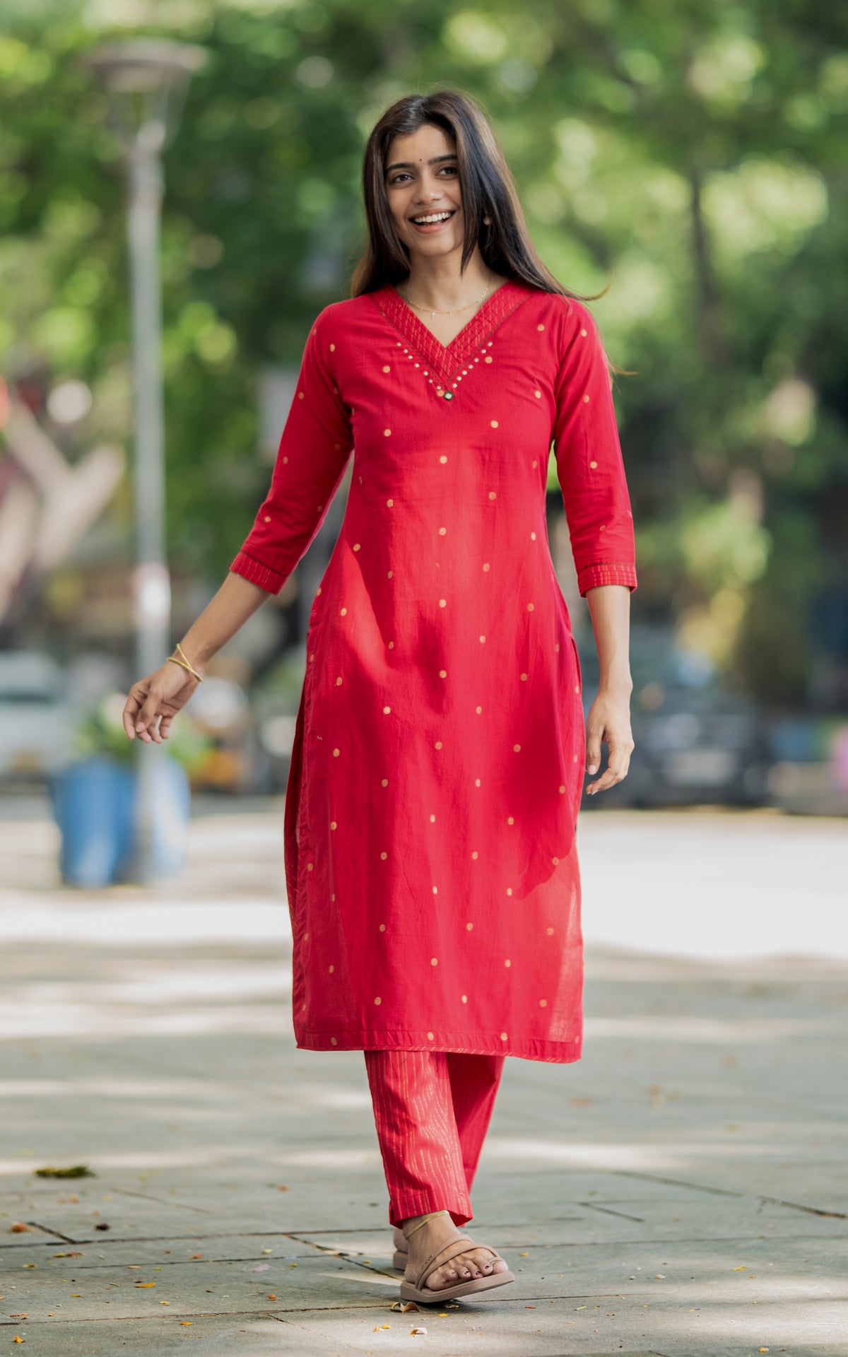 Mullai Red (Only Kurti)