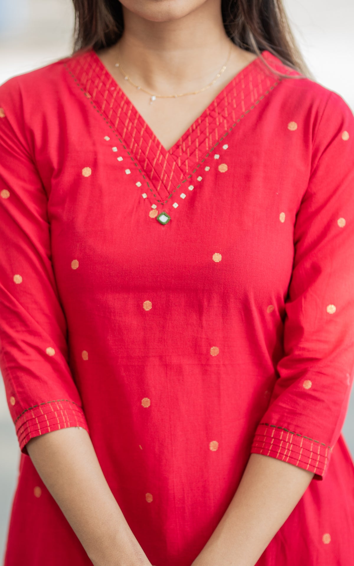 Mullai Red (Only Kurti)