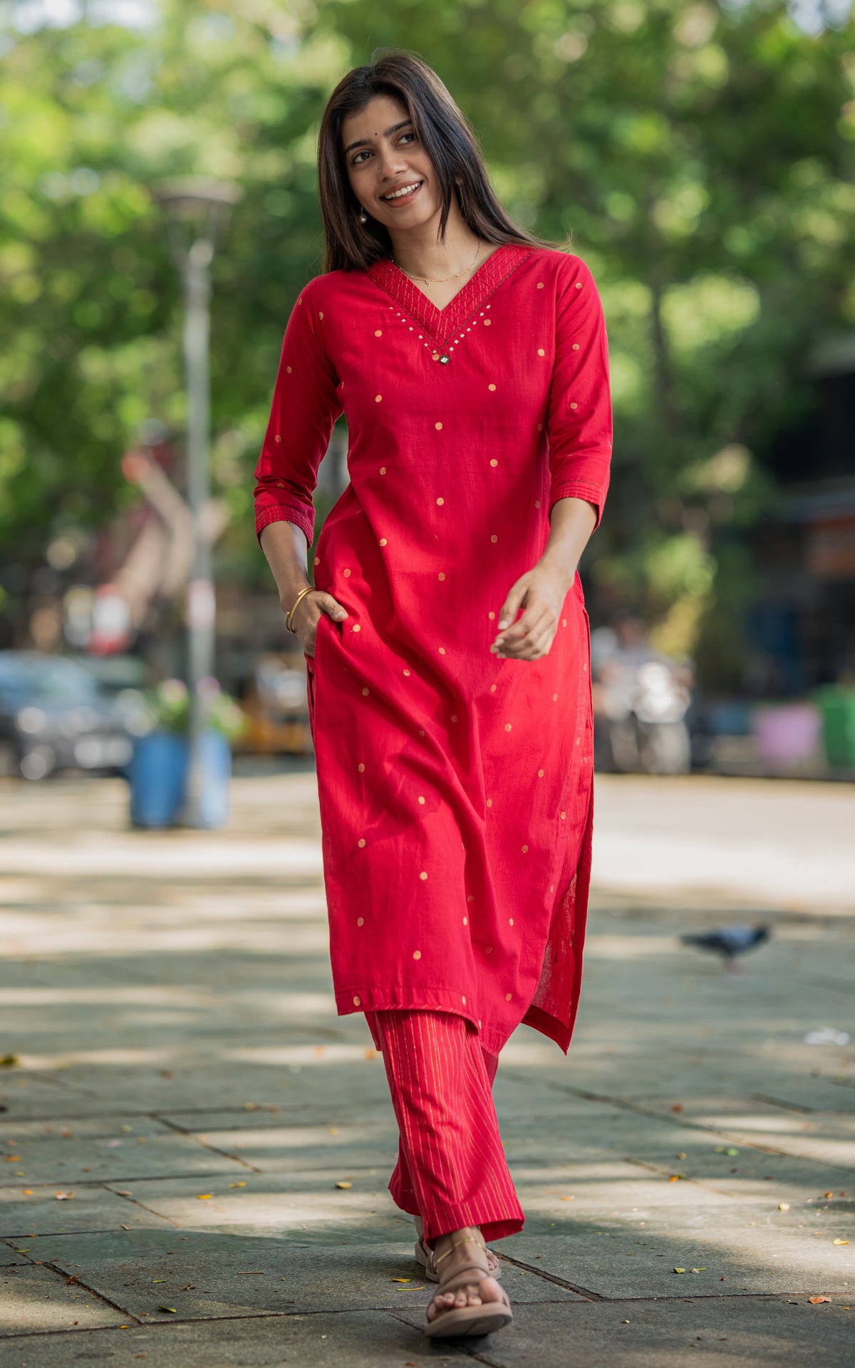 Mullai Red (Only Kurti)