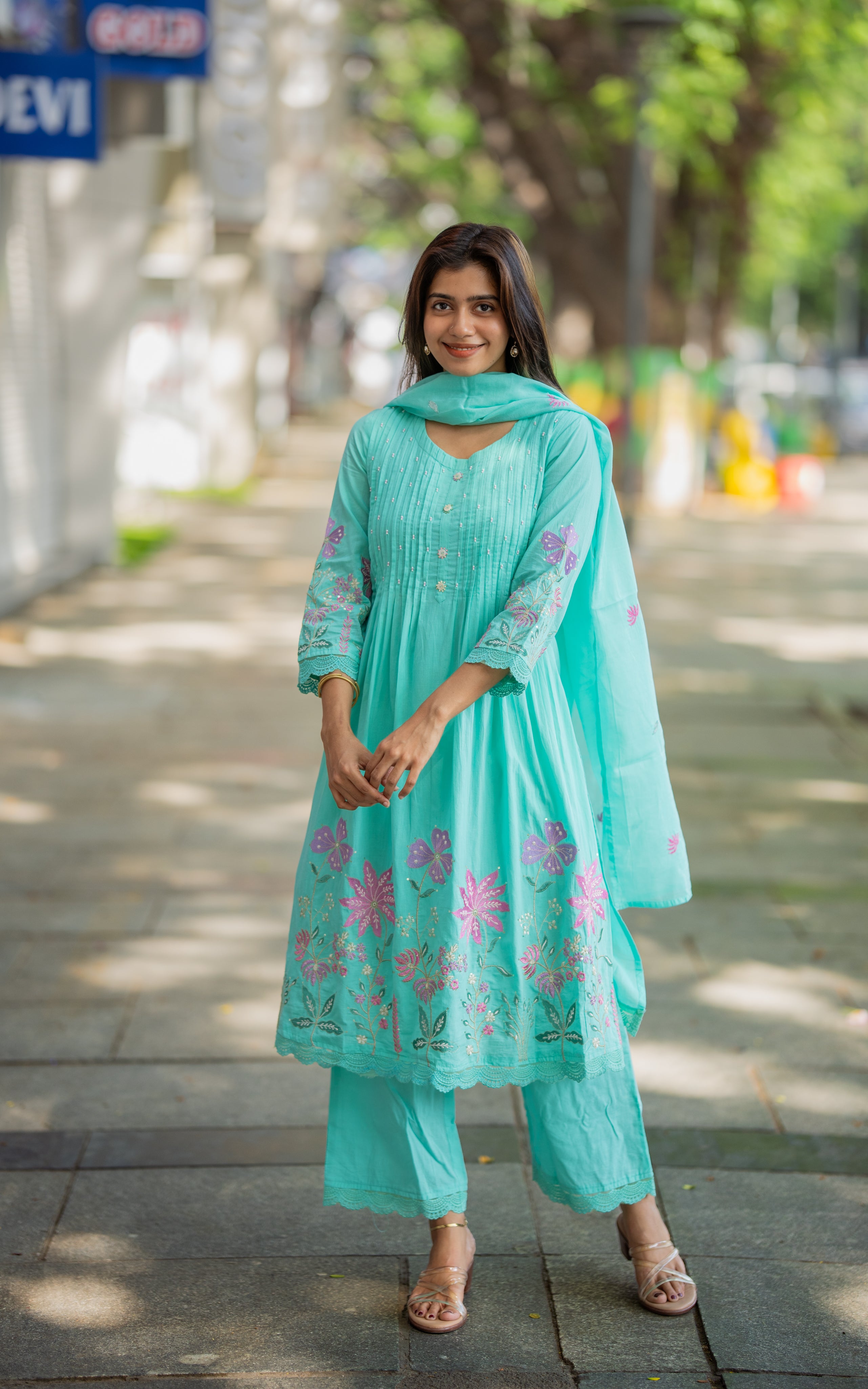 Water Lilly (Kurti+Pant+Dupatta)