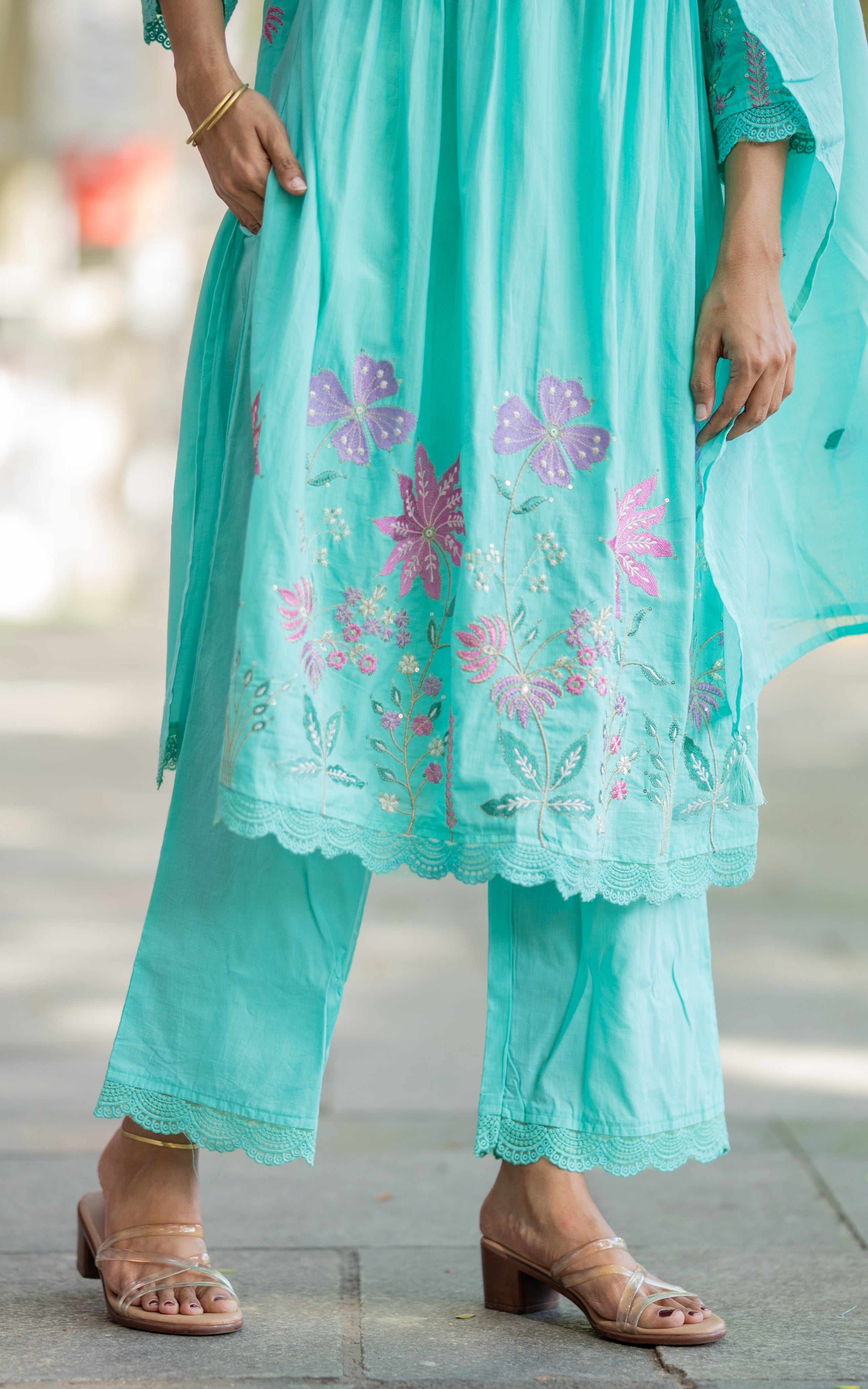 Water Lilly (Kurti+Pant+Dupatta)