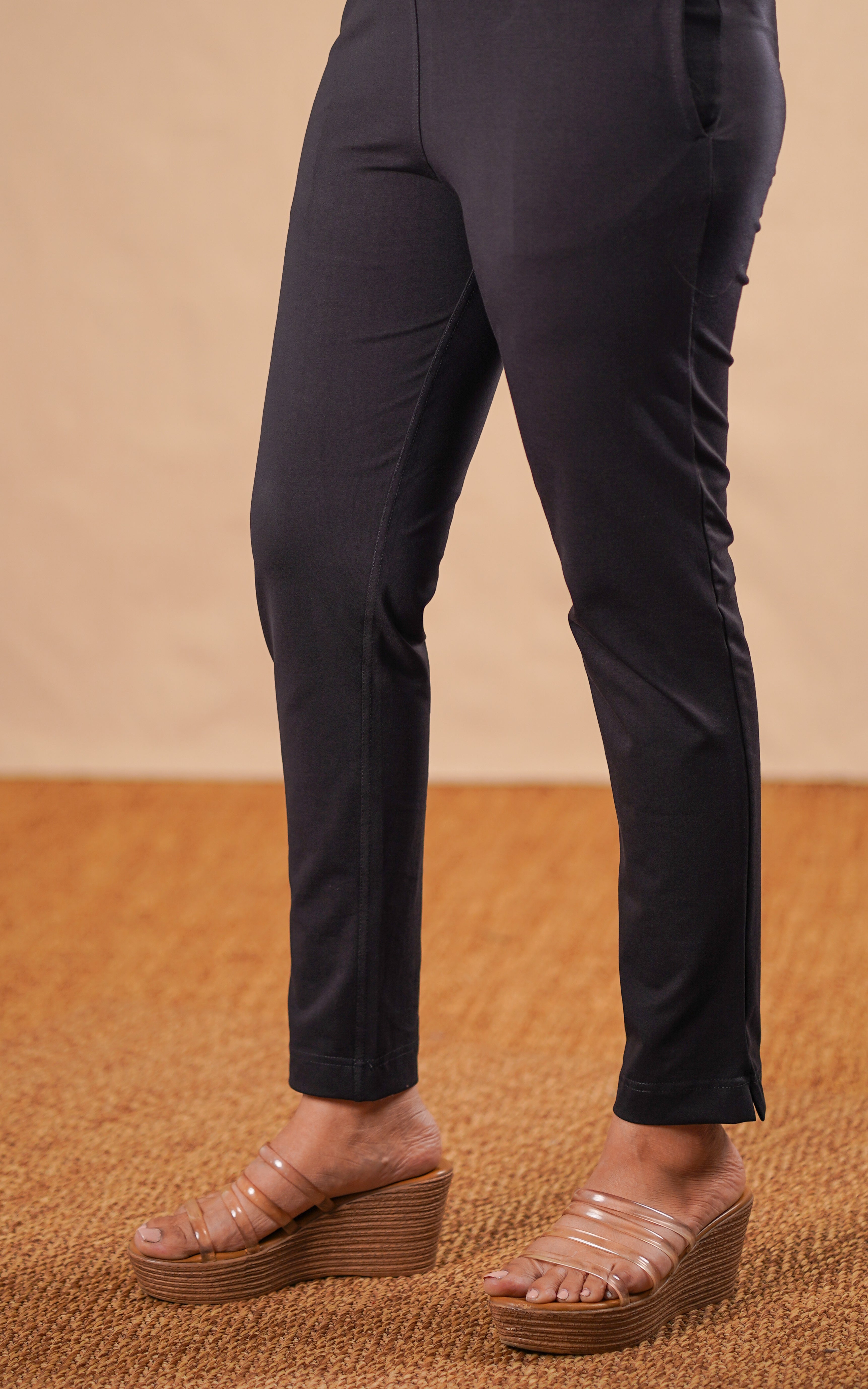 Straight Fit Stretchable Pant Black MIX N MATCH instore