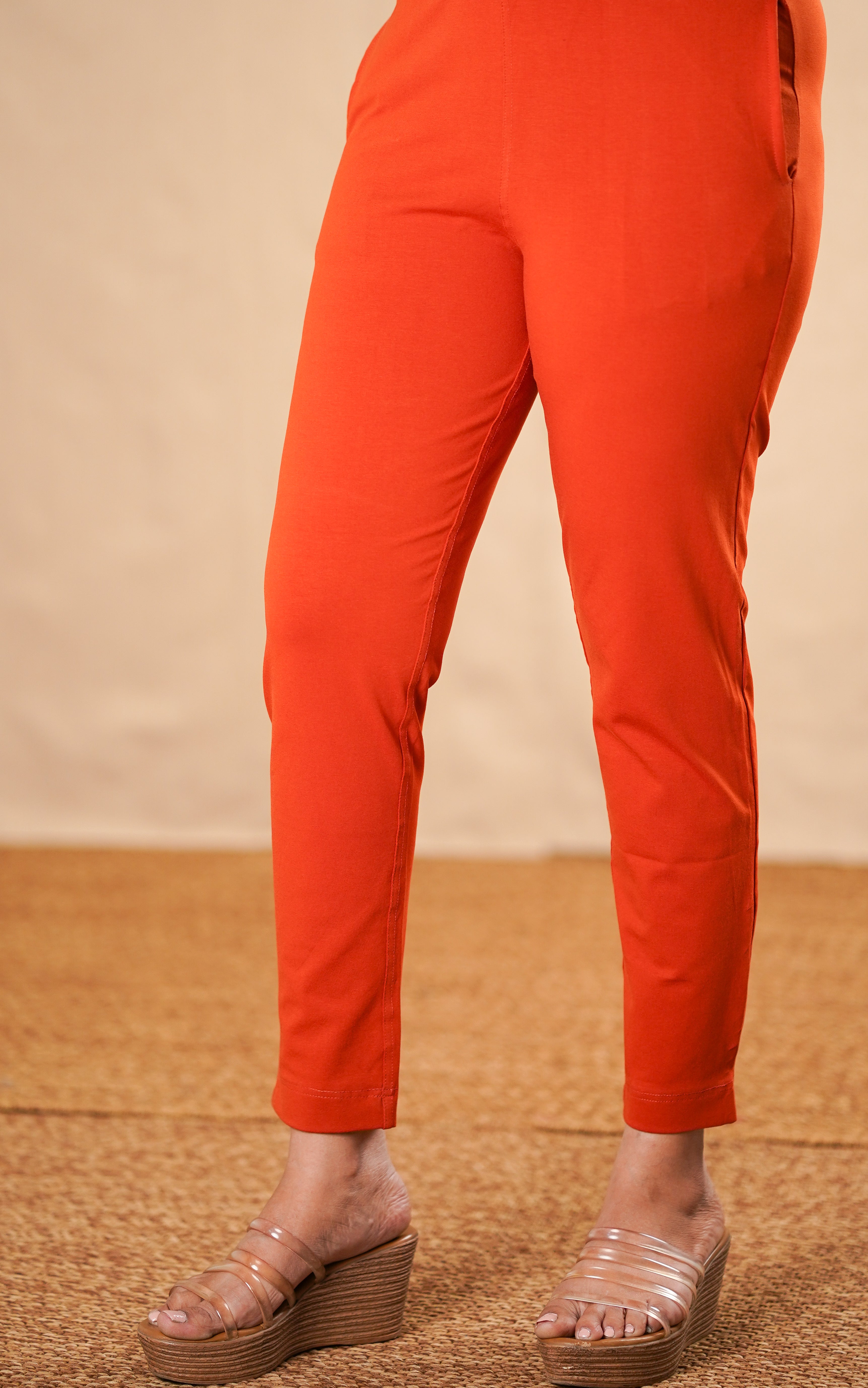 Straight Fit Stretchable Pant Rust