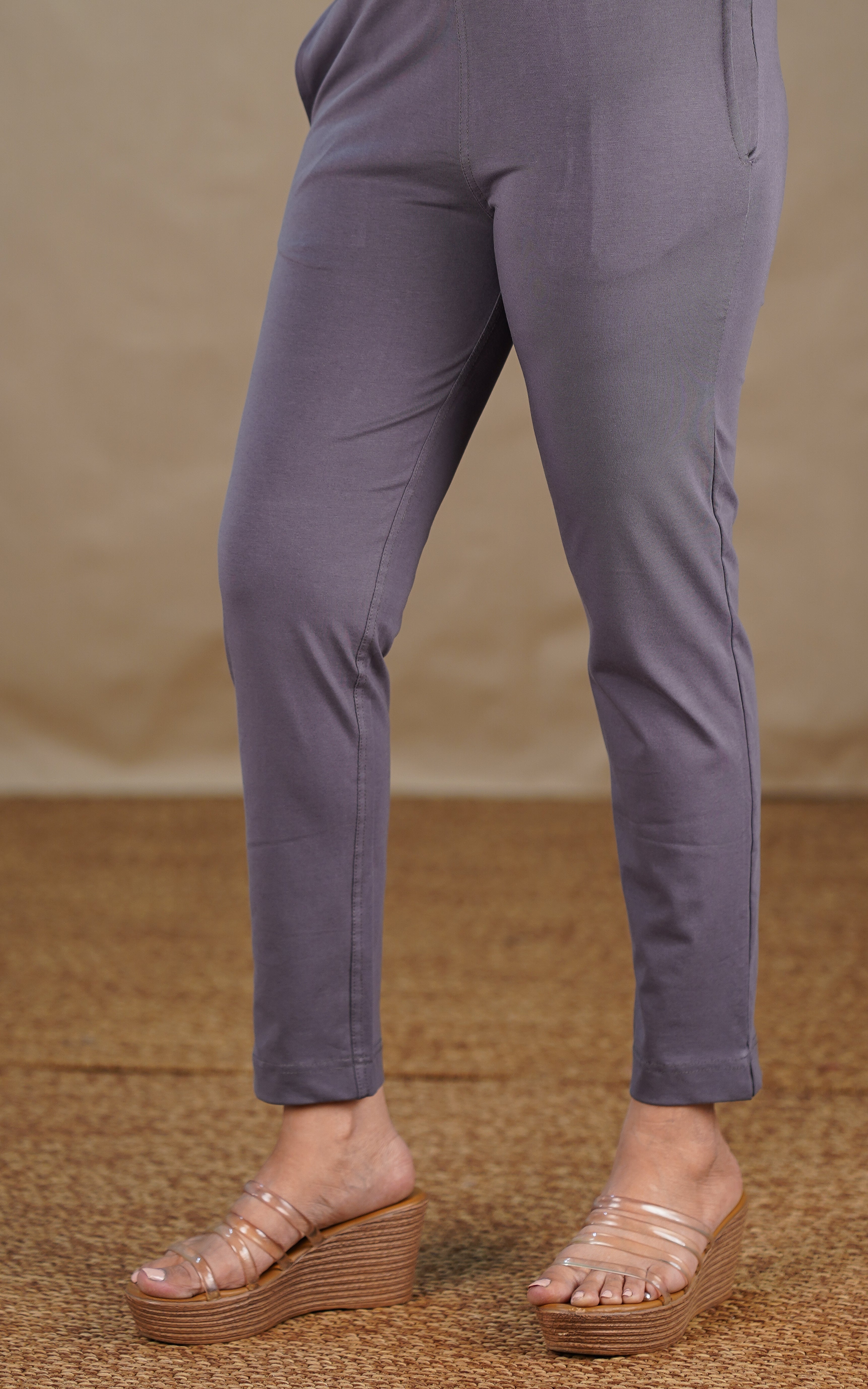Straight Fit Stretchable Pant Dark Grey