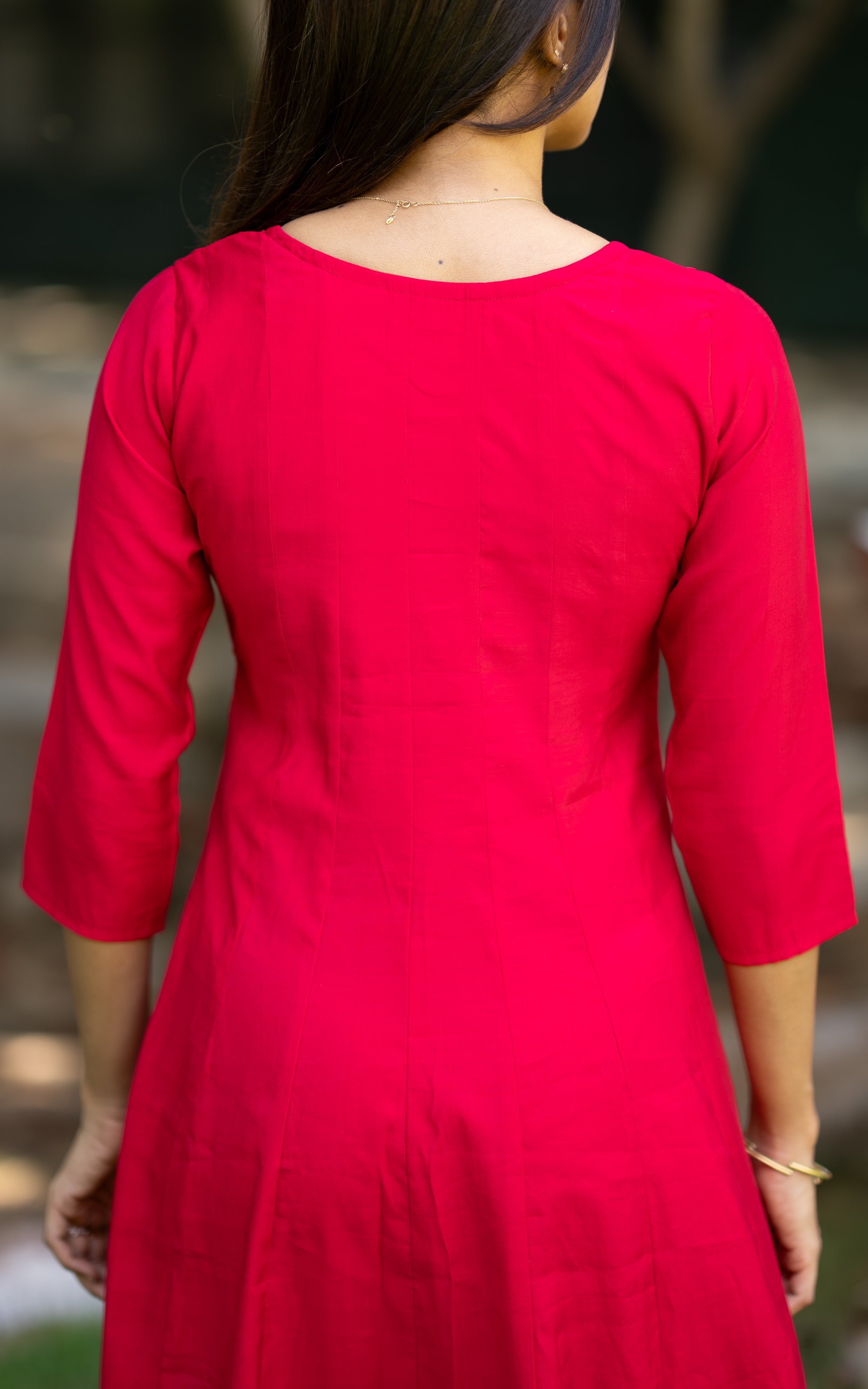 Pink Art Silk Stylish Anarkali Kurti for Women