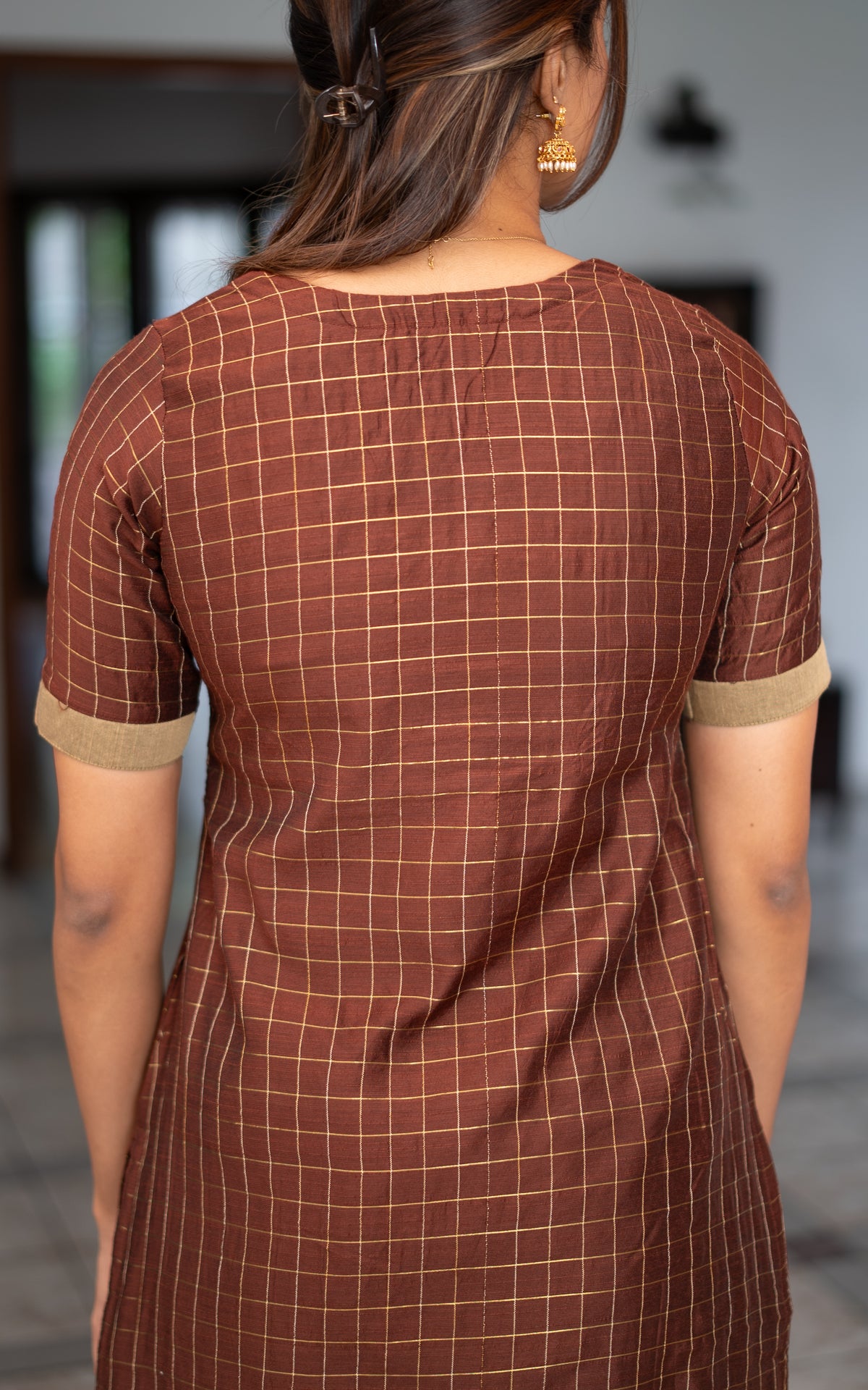 Instore – Brown Dharmika Kurti Set for Women – Cotton – Casual Wear – Ethnic Wear