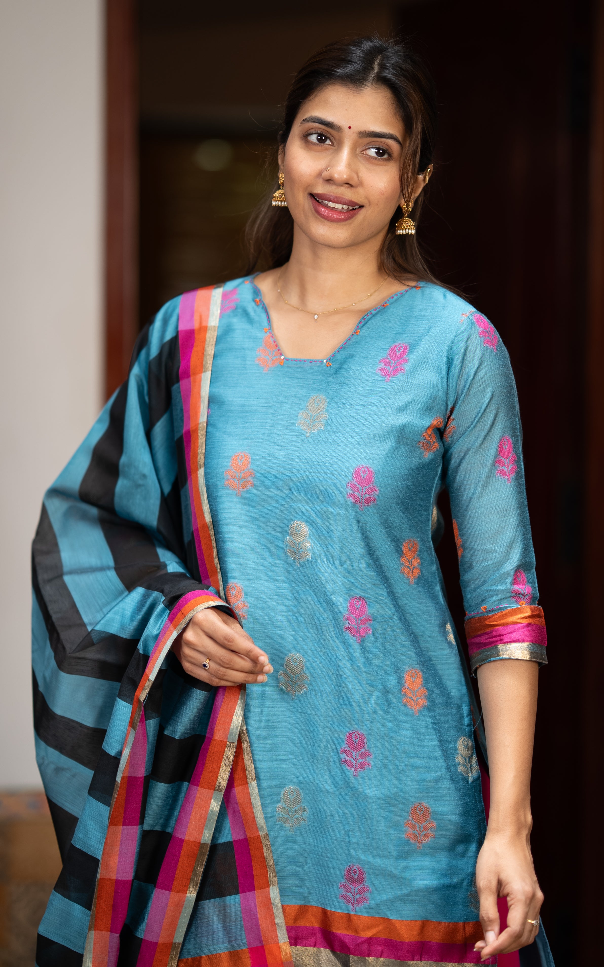 Nalavenba Blue (Kurti+Dupatta)
