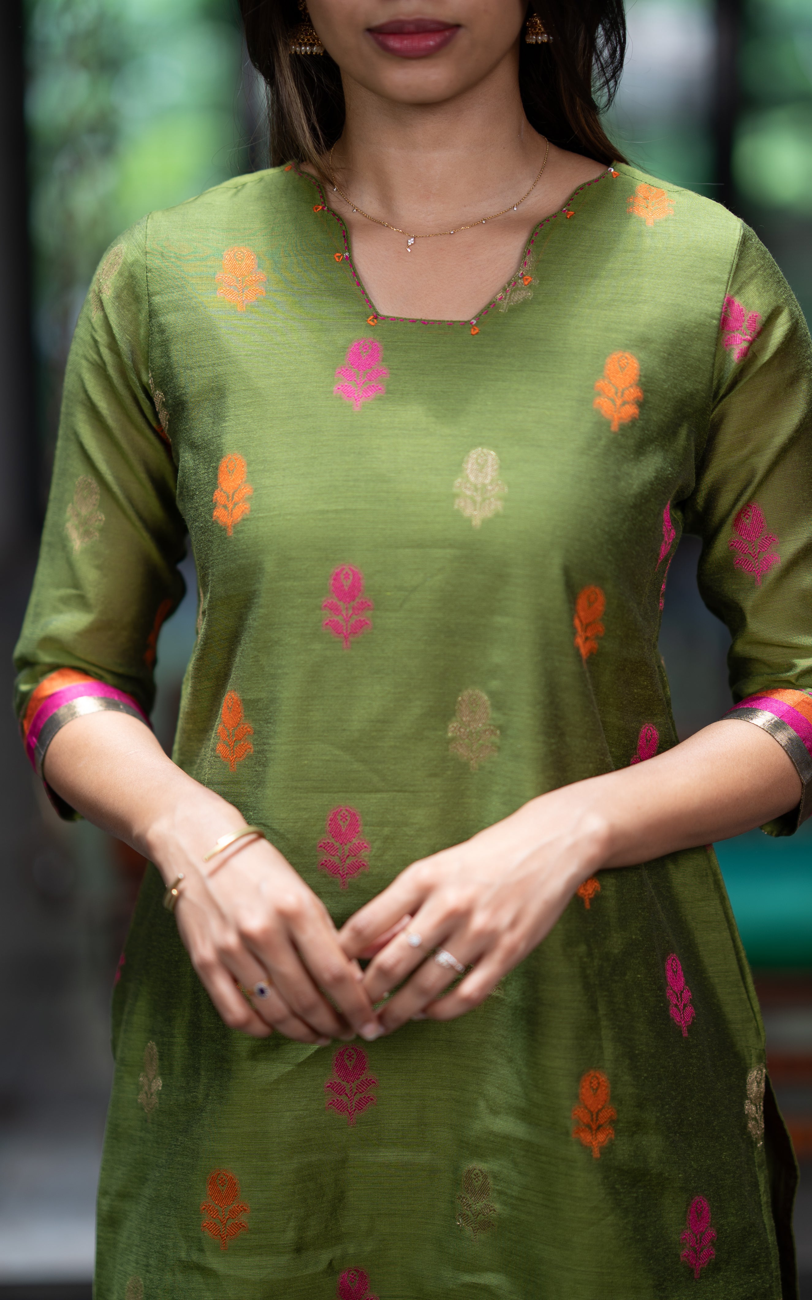 Nalavenba Mehandi Green (Kurti+Dupatta)