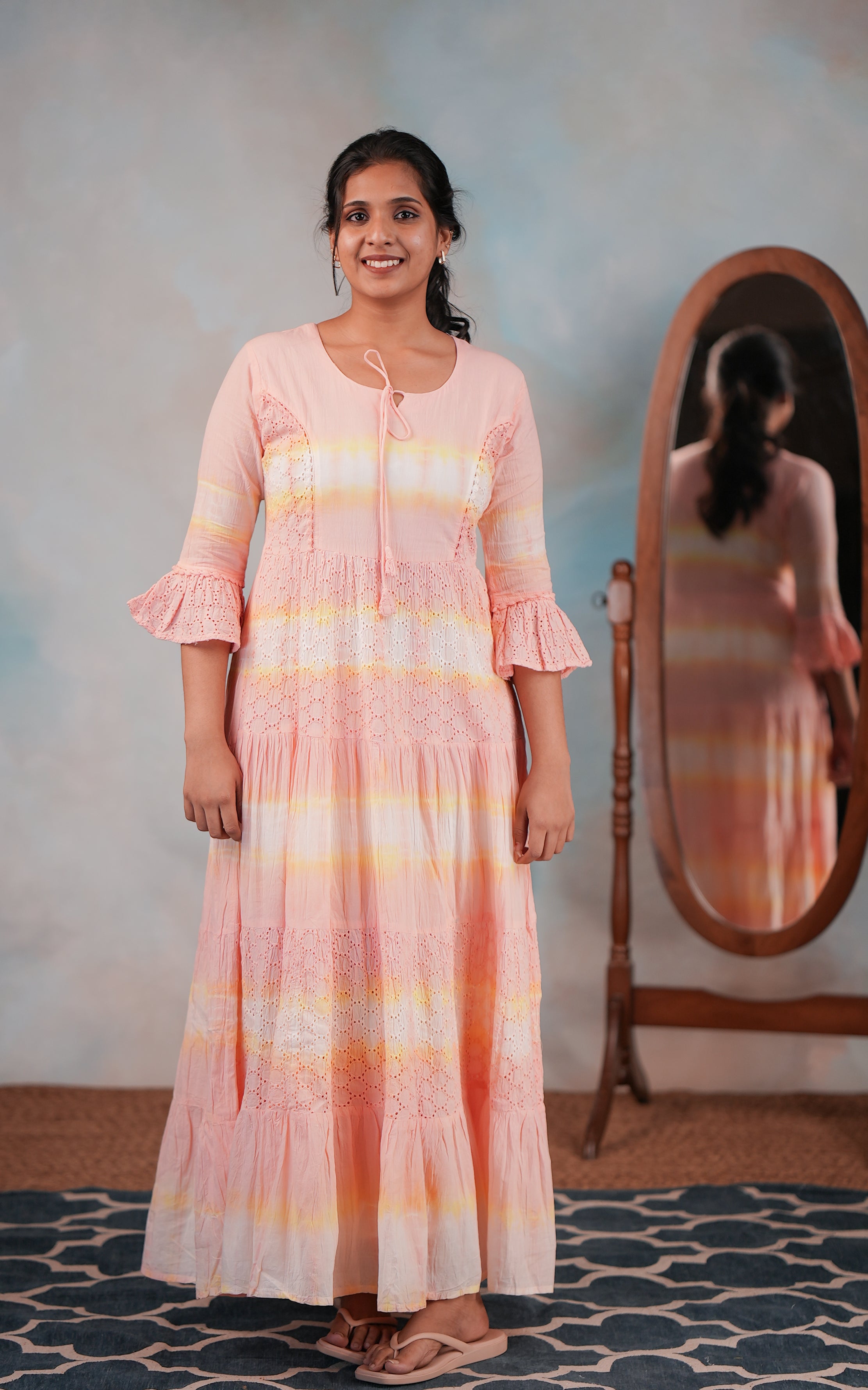 Peach color maxi