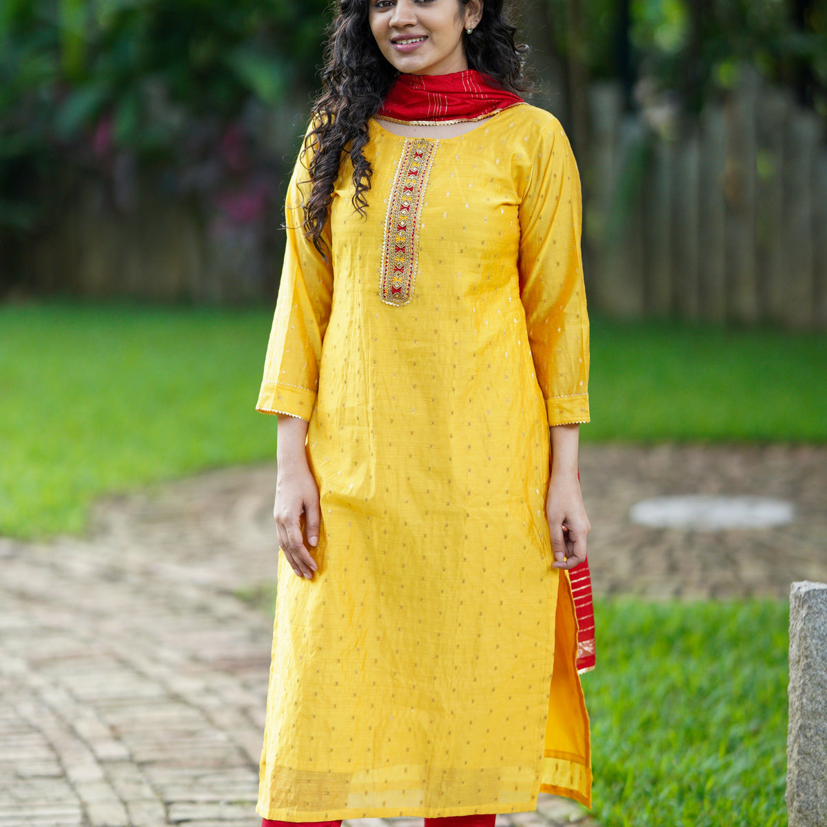 Digital Printed Pure Cotton Short Kurti in Yellow : TRJ214