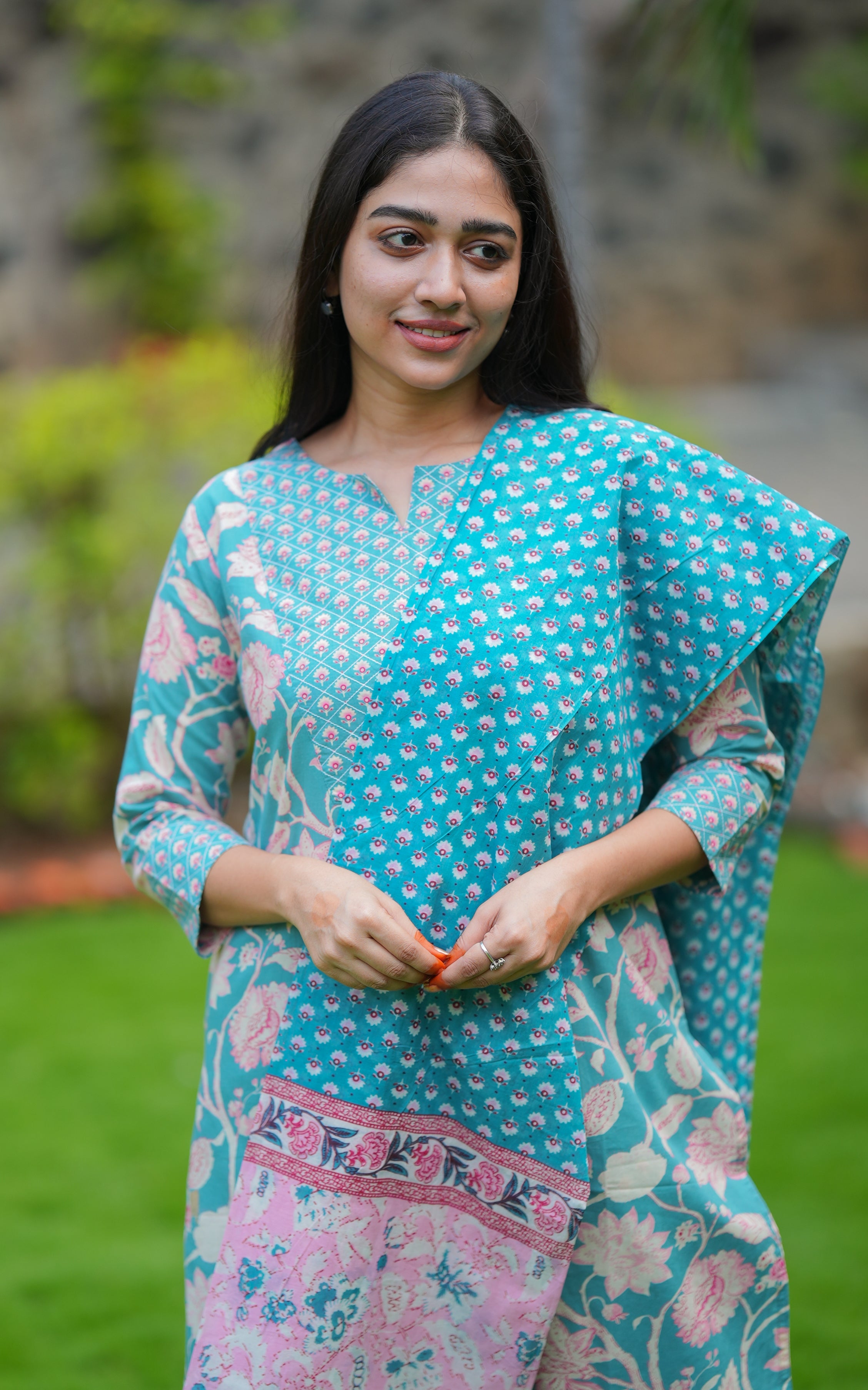 Anvidha Aqua (Kurti+Pant+Dupatta) KURTIS instore