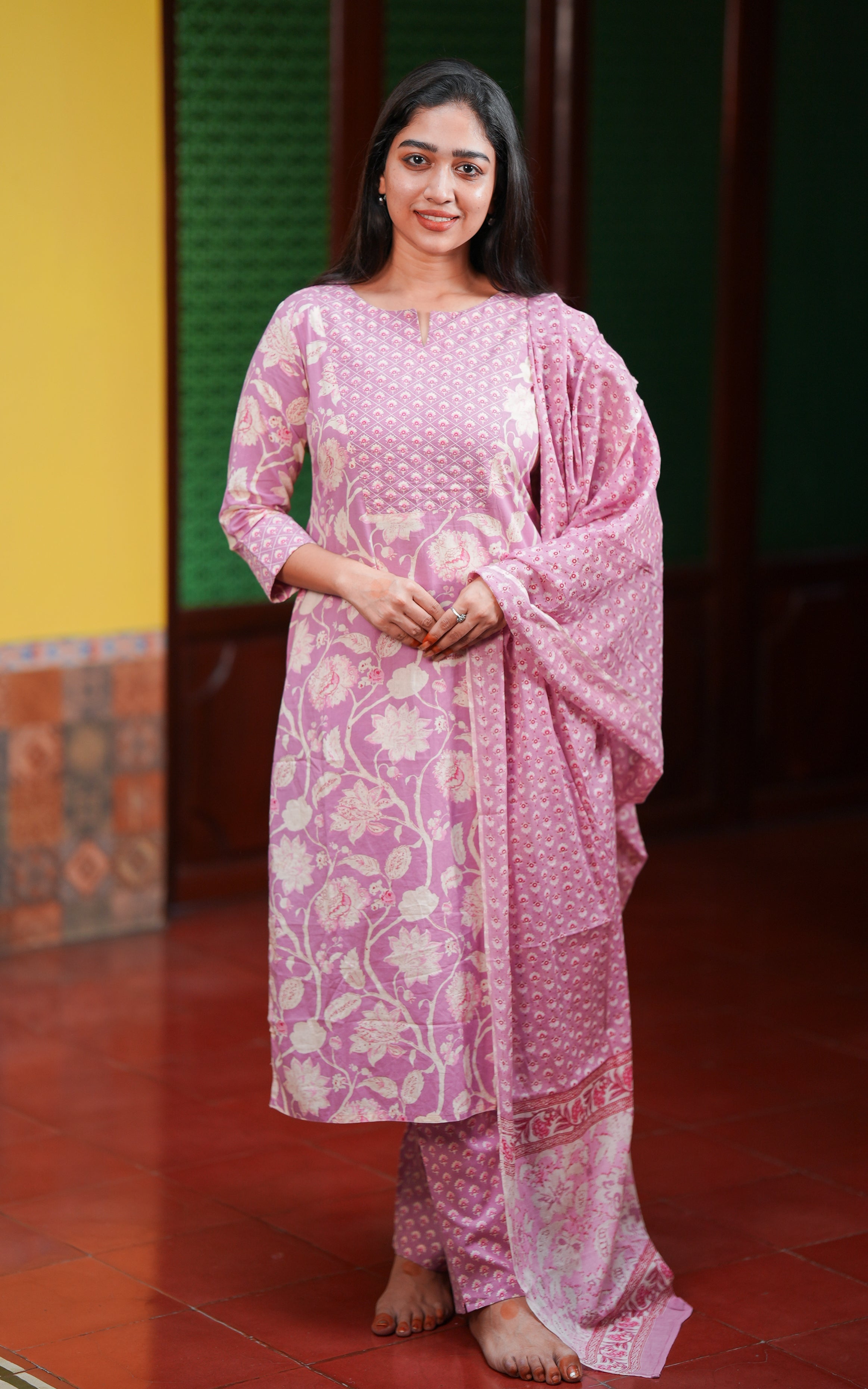 Anvidha Pink (Kurti+Pant+Dupatta) KURTIS instore