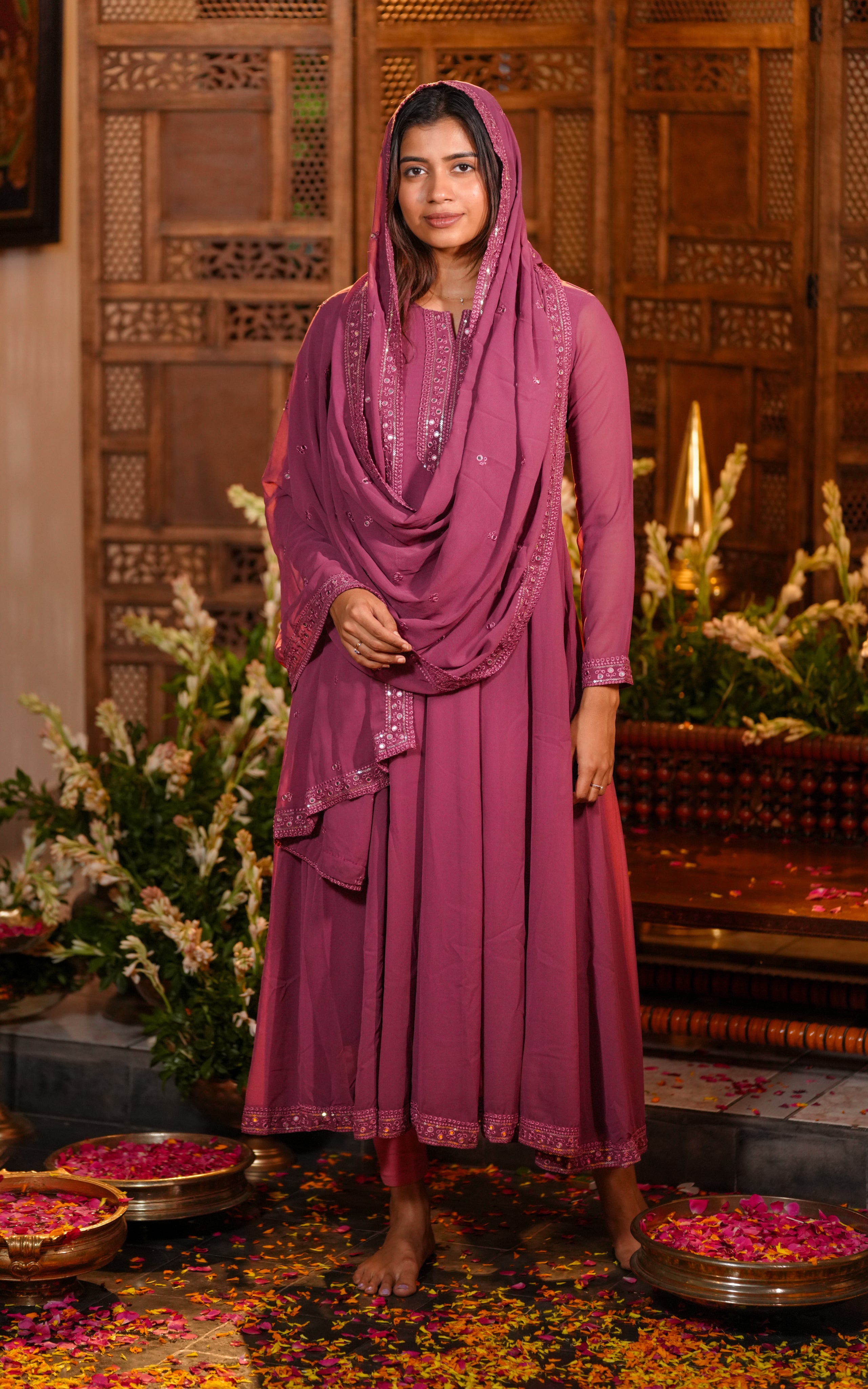 Matheesha Onion Pink (Kurti+Dupatta)