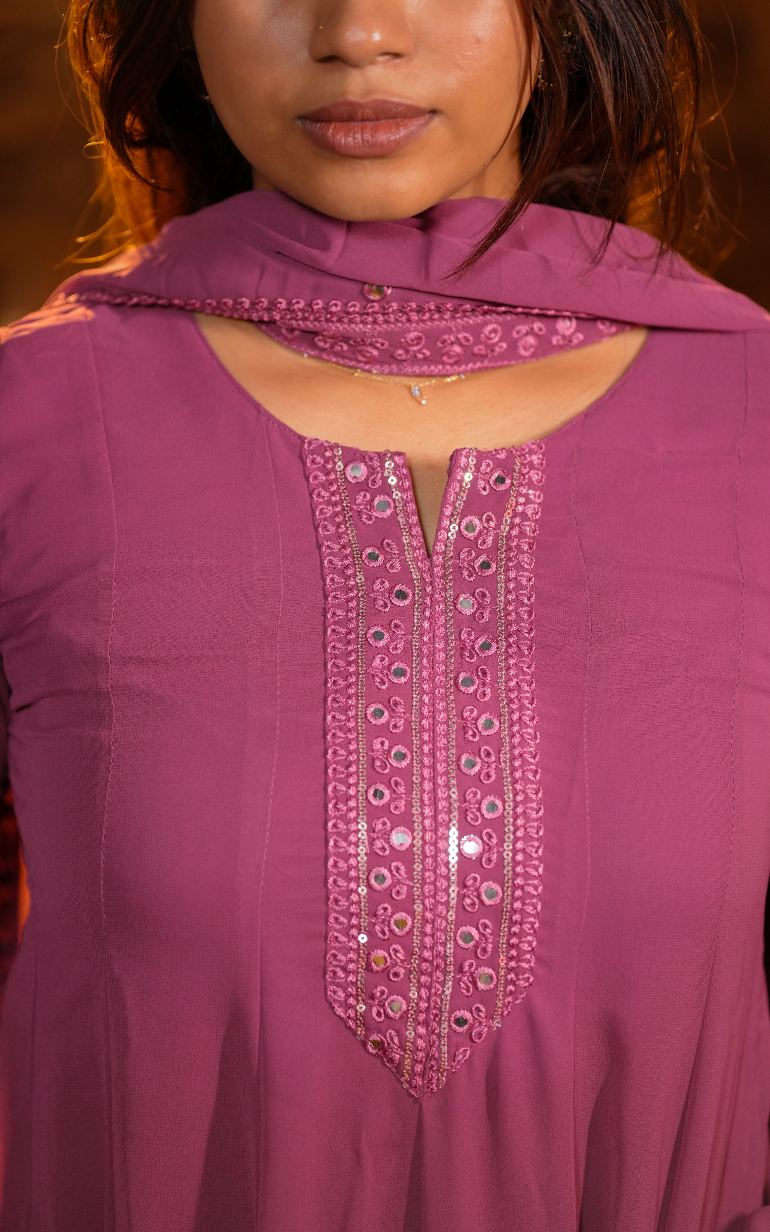 Matheesha Onion Pink (Kurti+Dupatta)