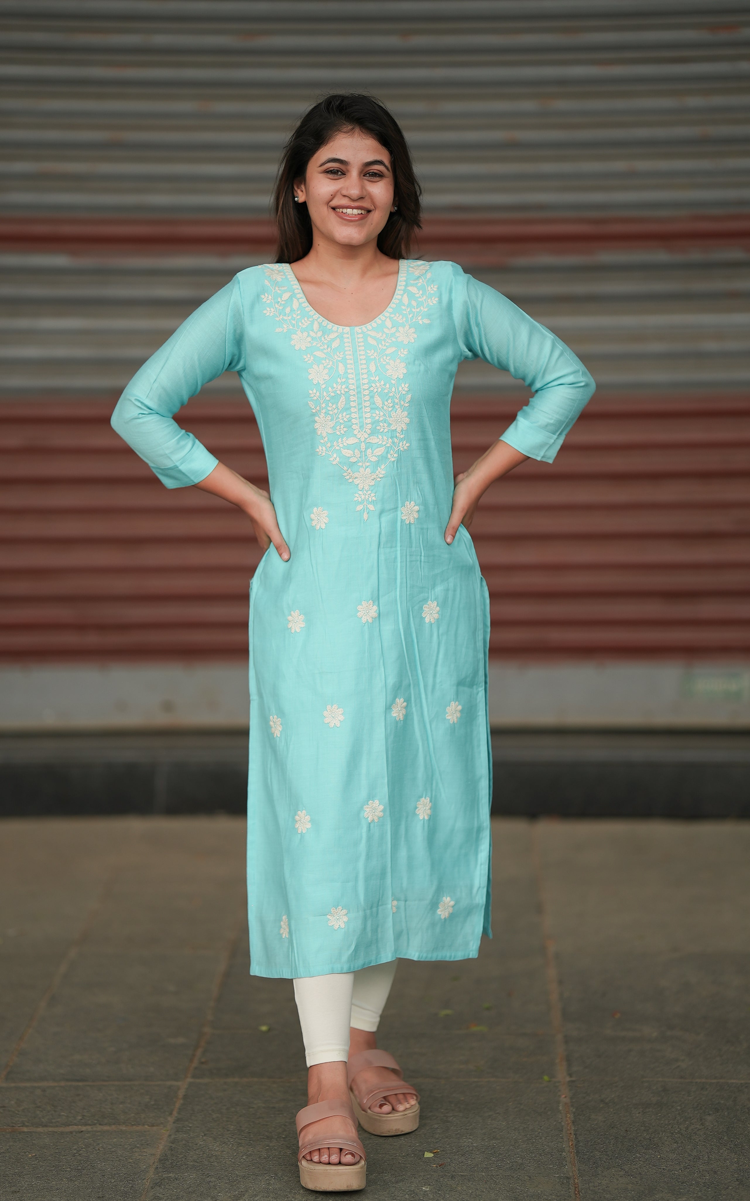 instore kurti Mohana Sky Blue