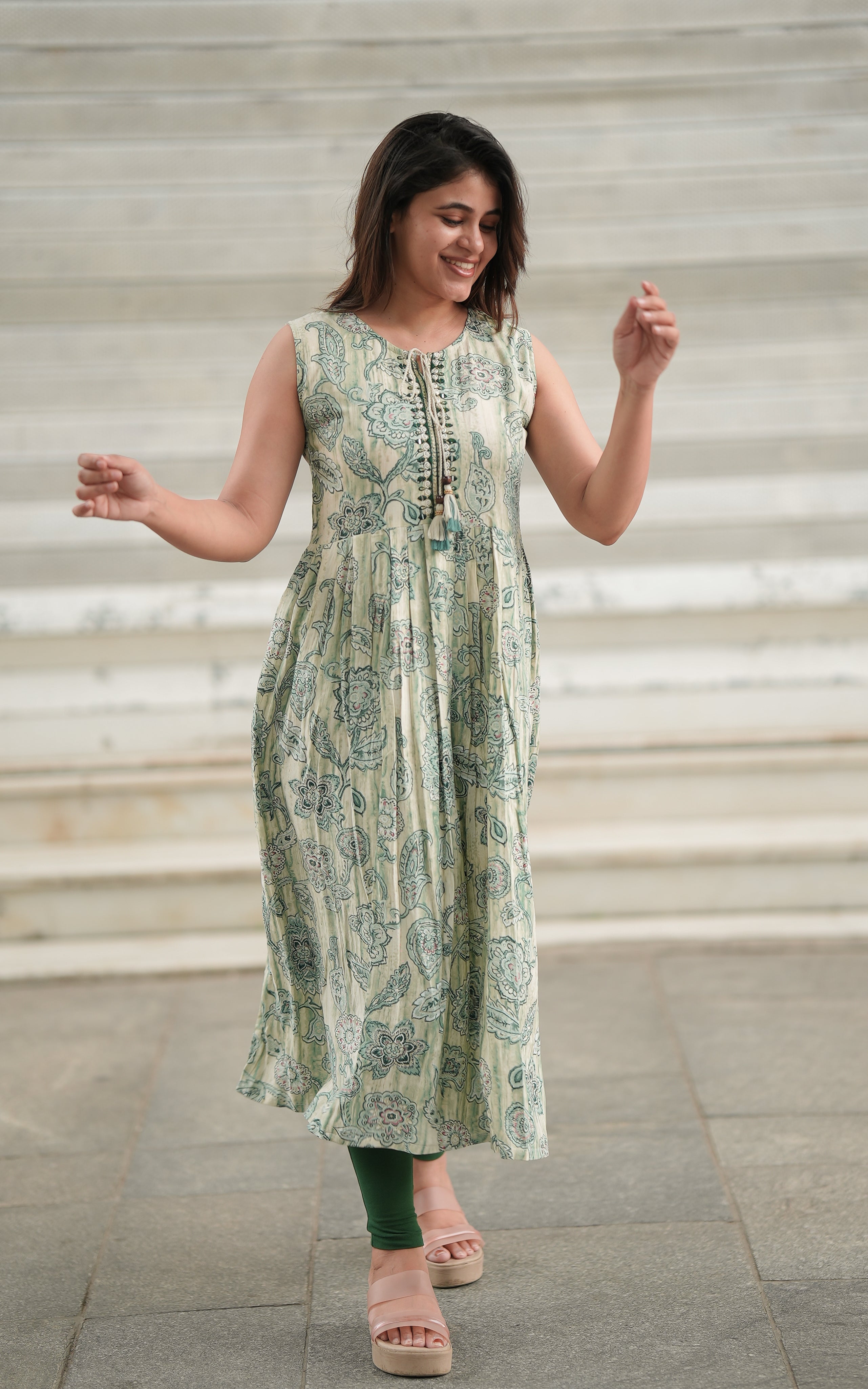 green color maxi kurti