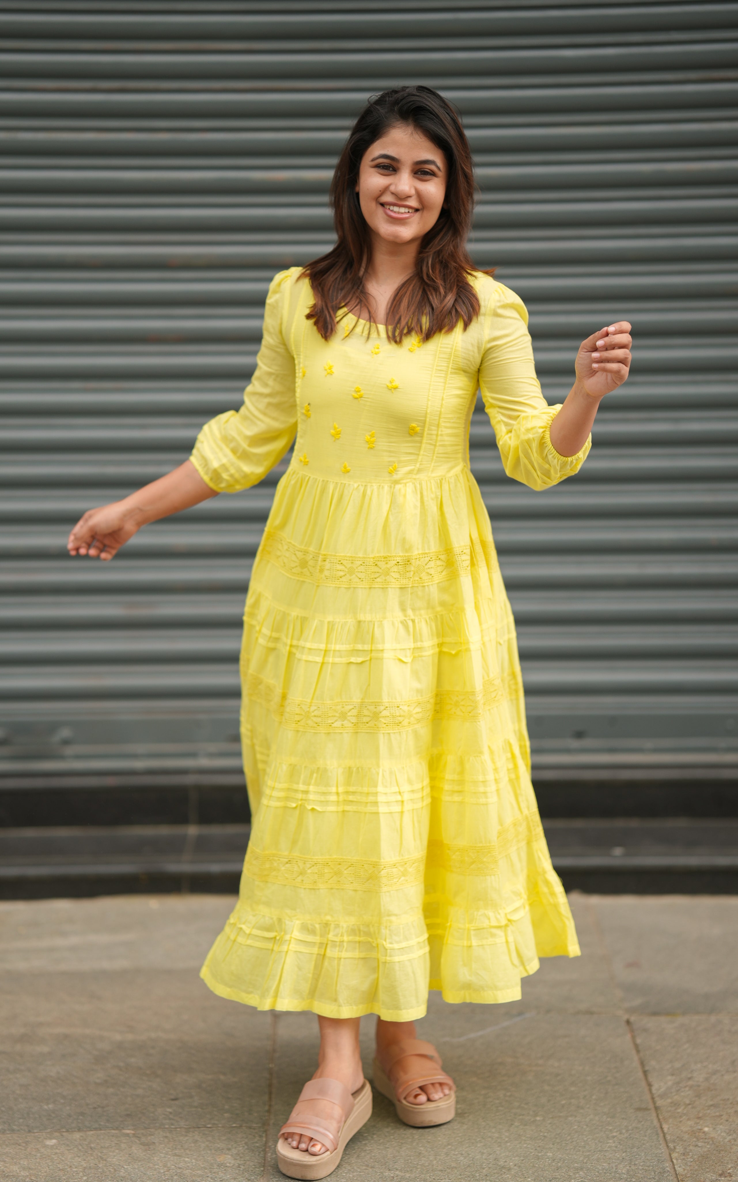 yellow color maxi